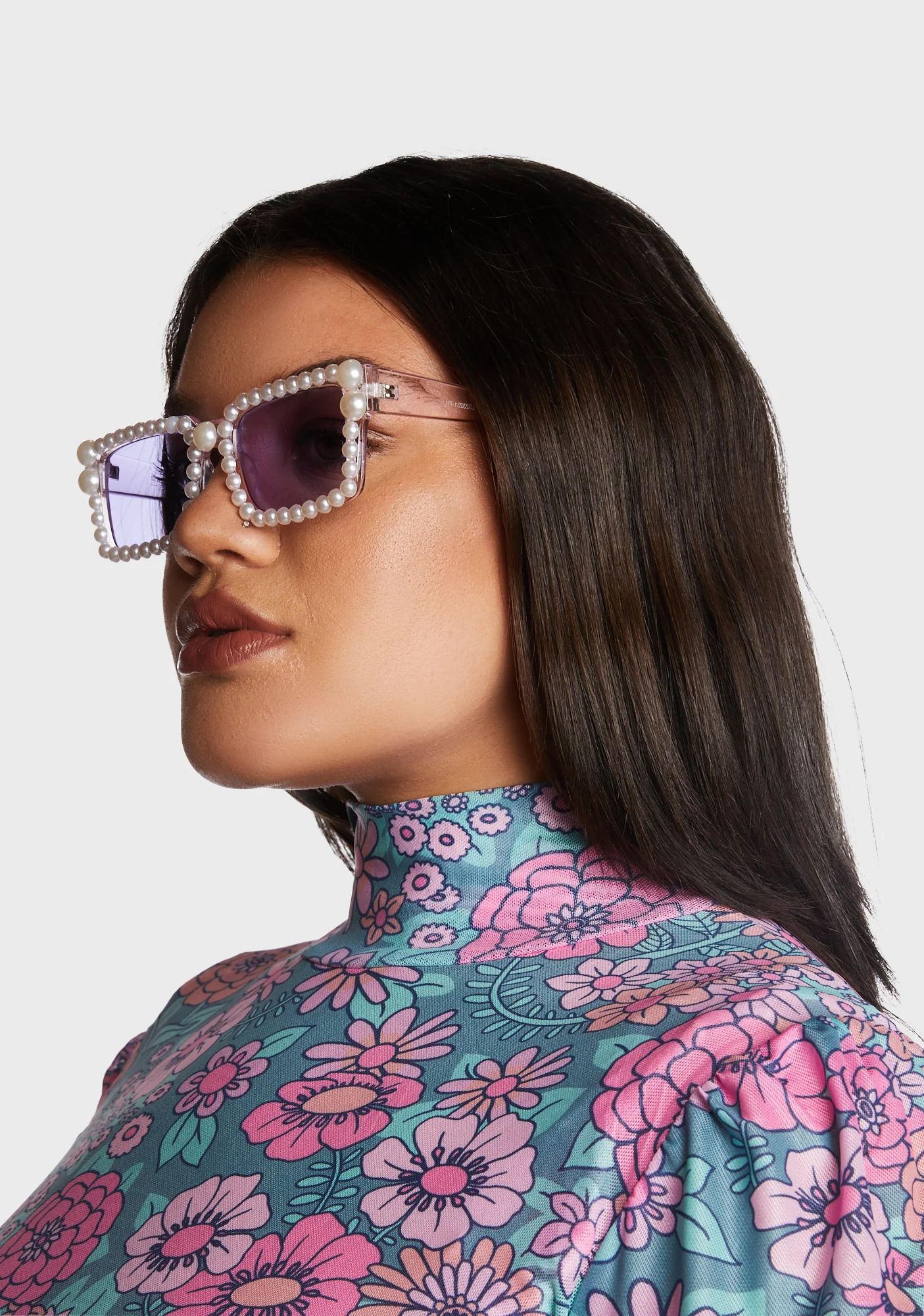 Pop Goes My Heart Pearl Sunglasses - Purple - Image 2