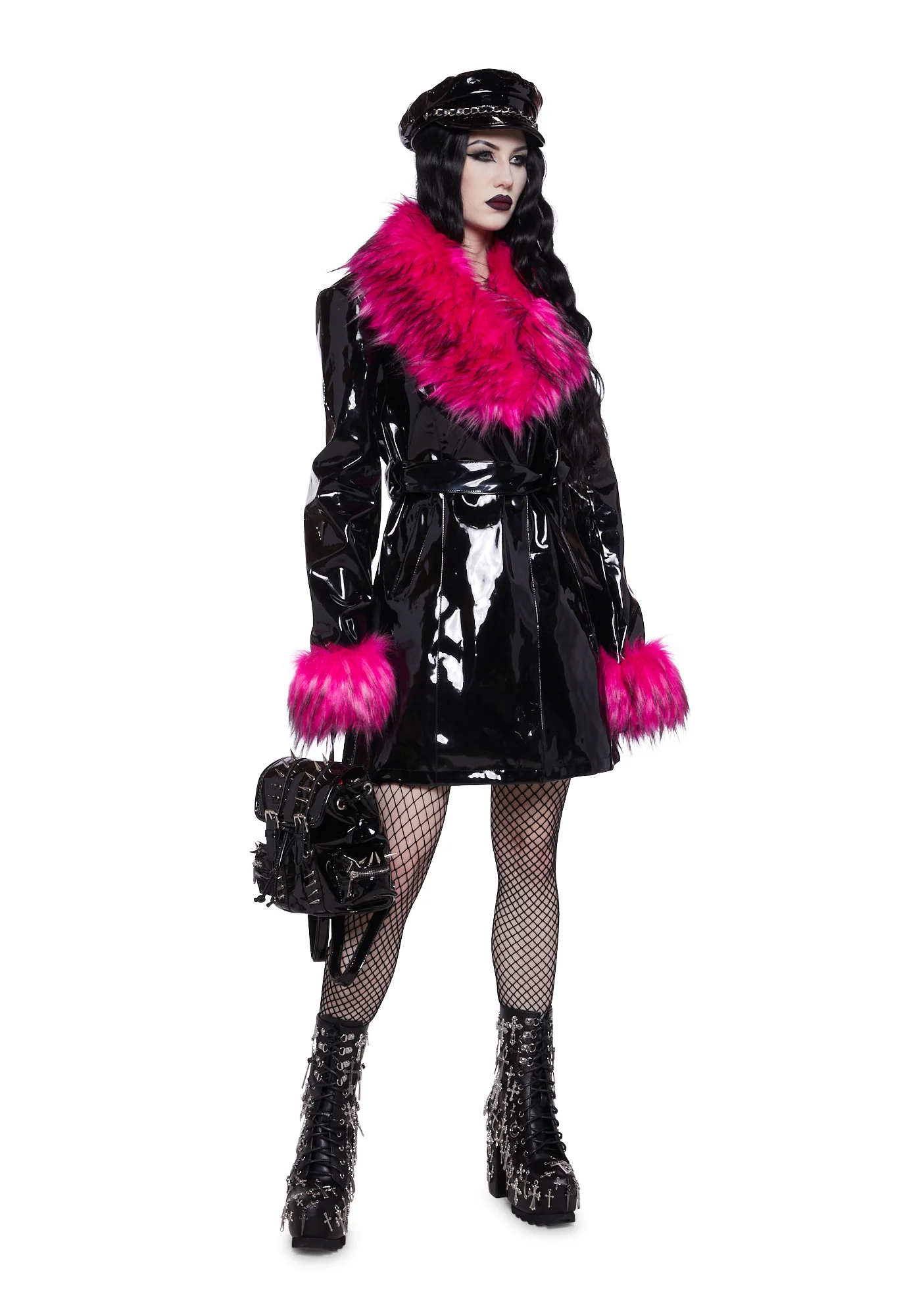 Pop of Darkness Faux Fur Coat - Image 2