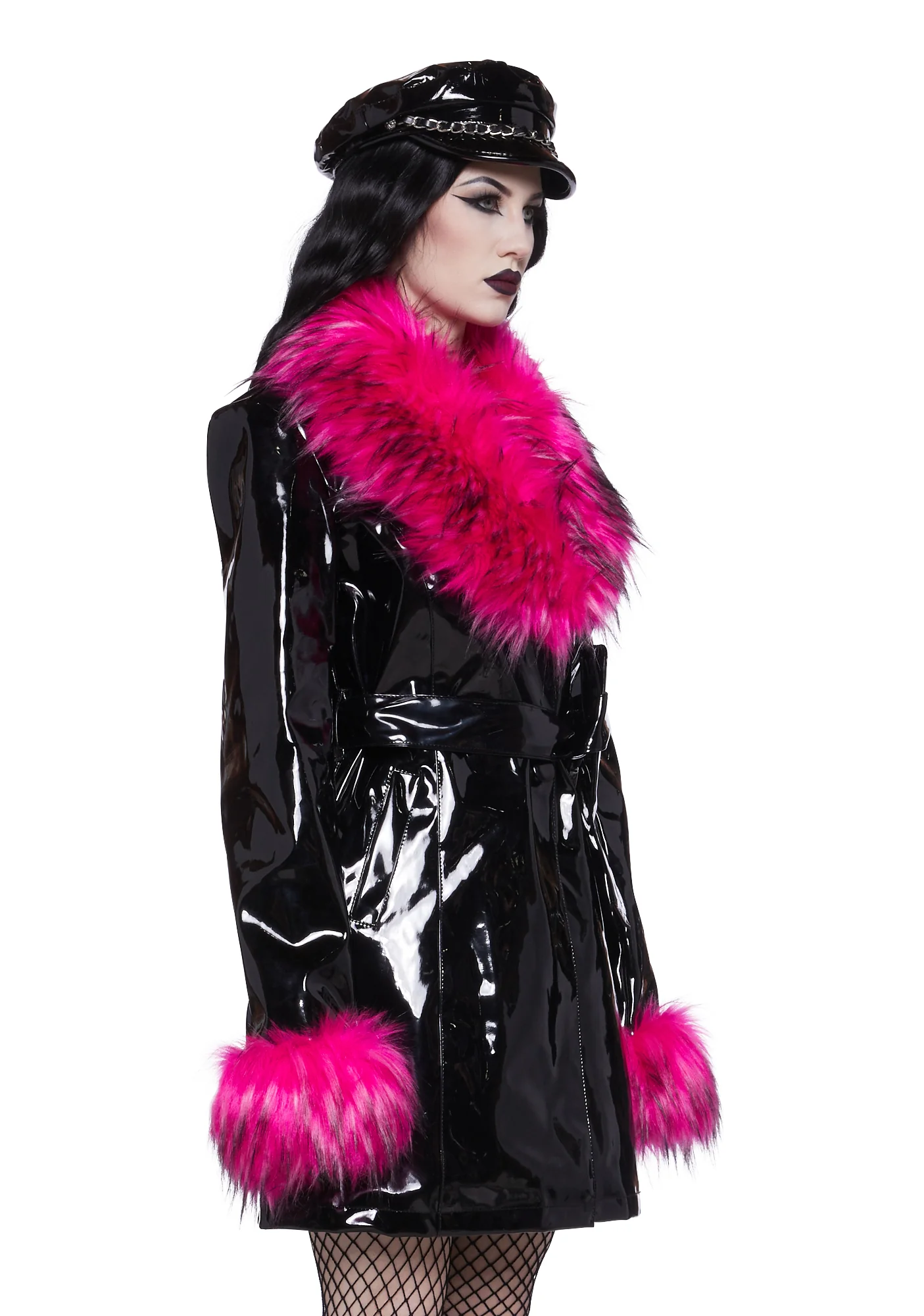 Pop of Darkness Faux Fur Coat - Image 3