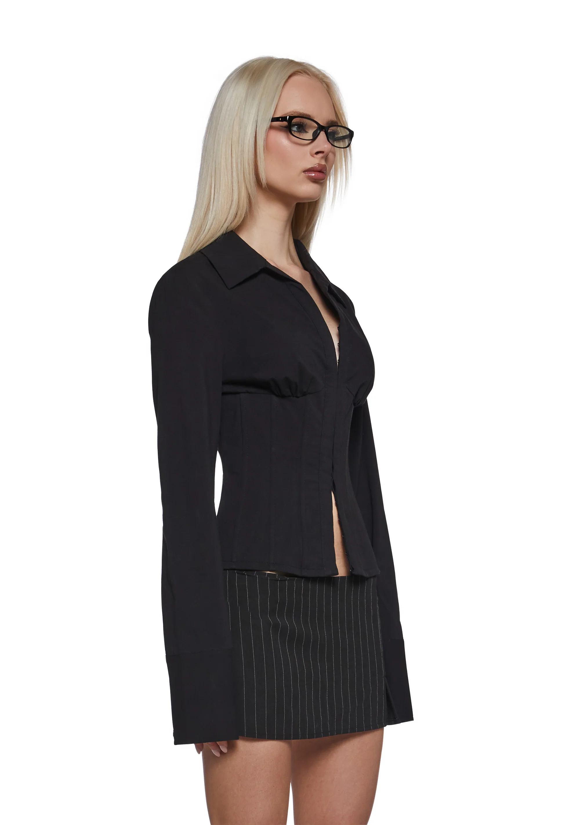 Office Siren Blouse - Black - Image 3