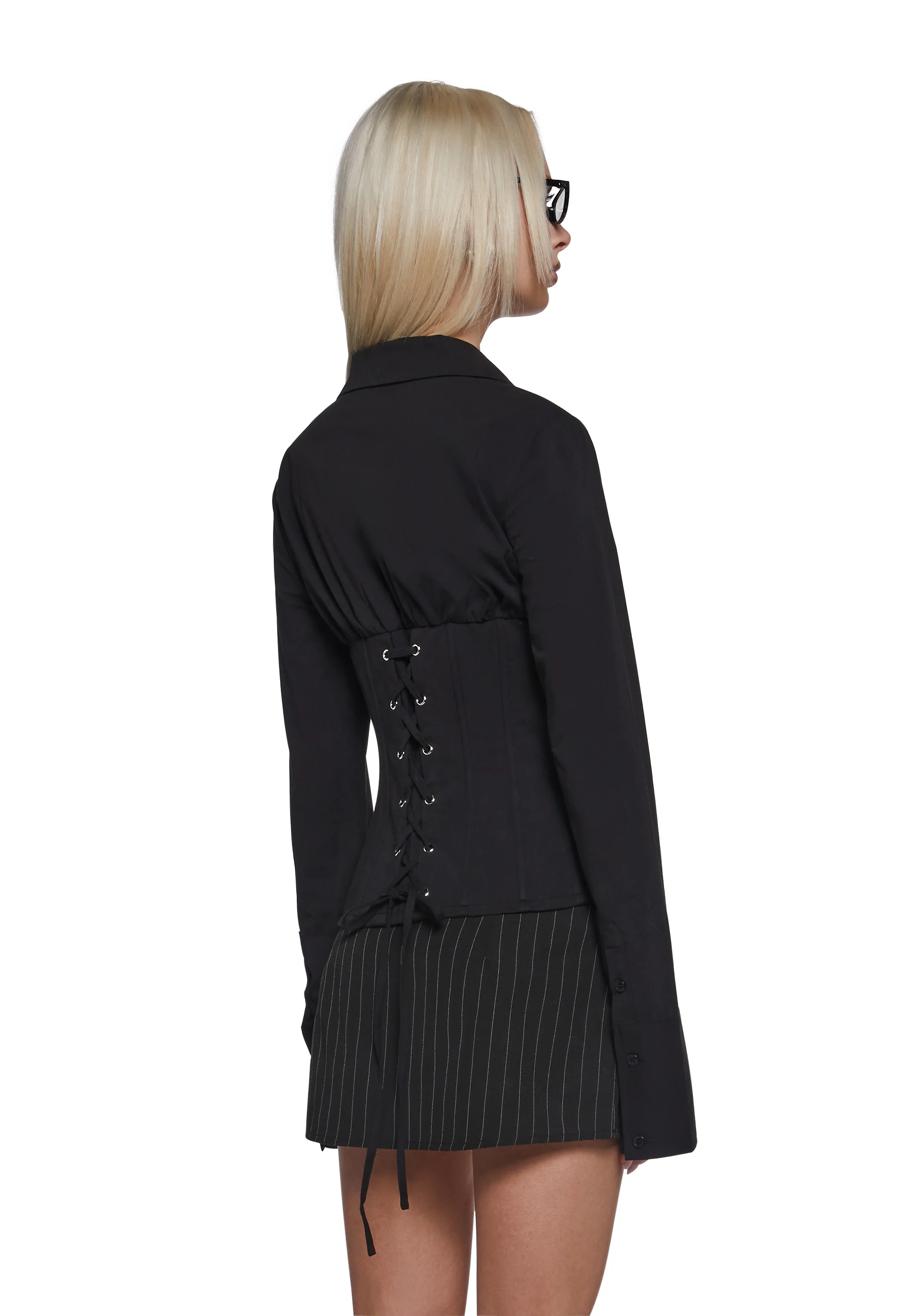 Office Siren Blouse - Black - Image 4
