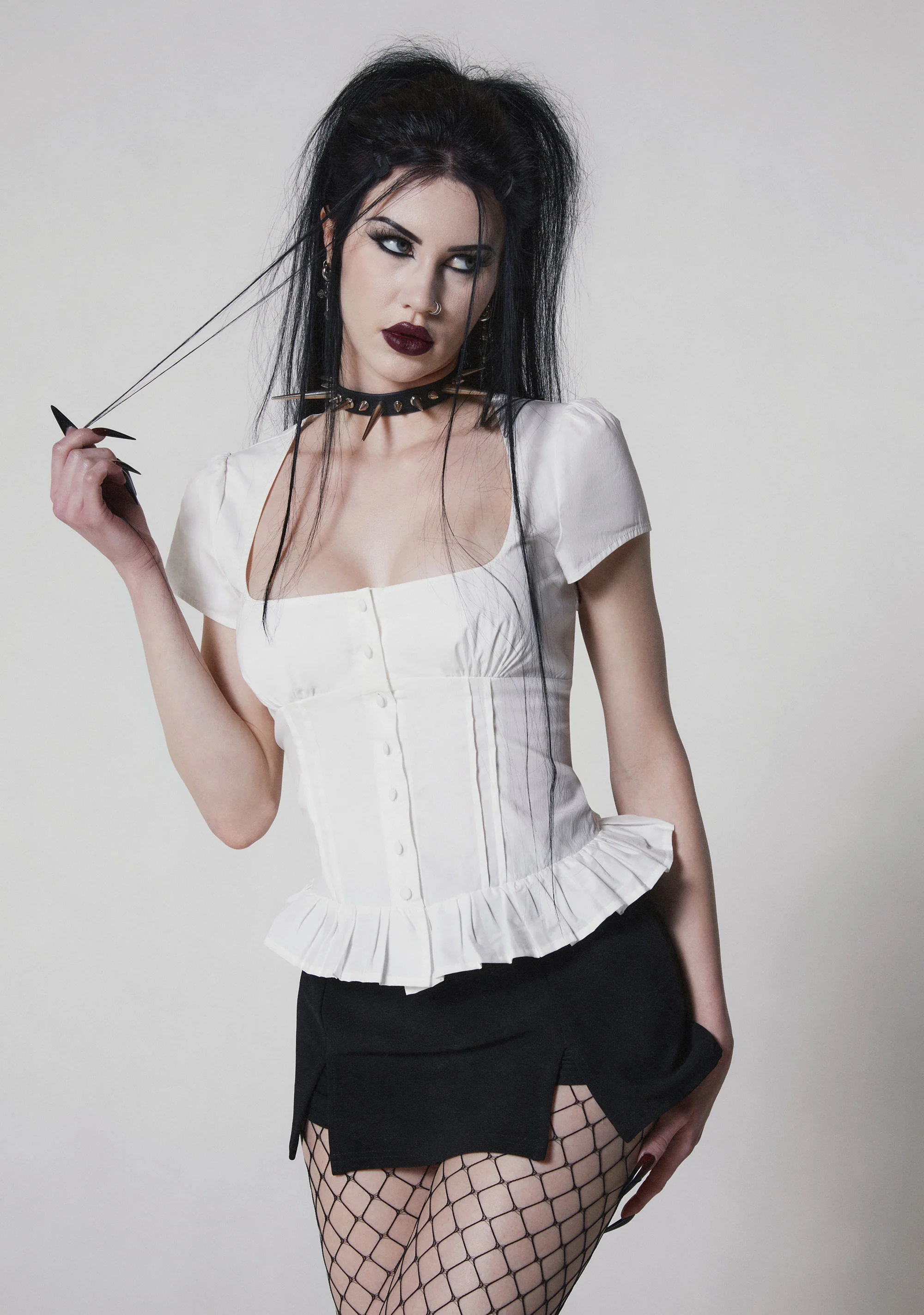 Shadow Seduction Poplin Blouse - Image 7
