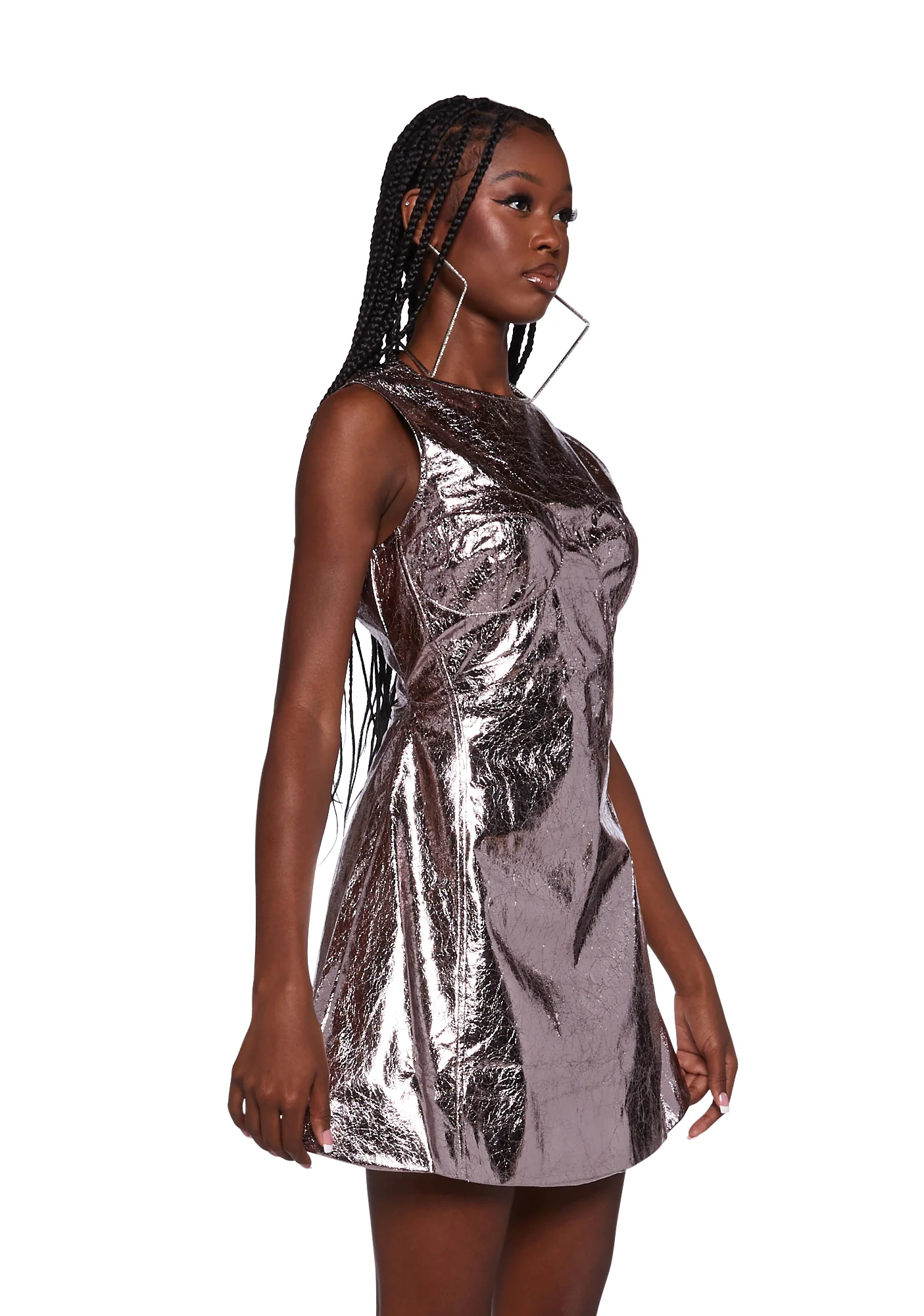Portia Metallic Mini Dress - Image 3