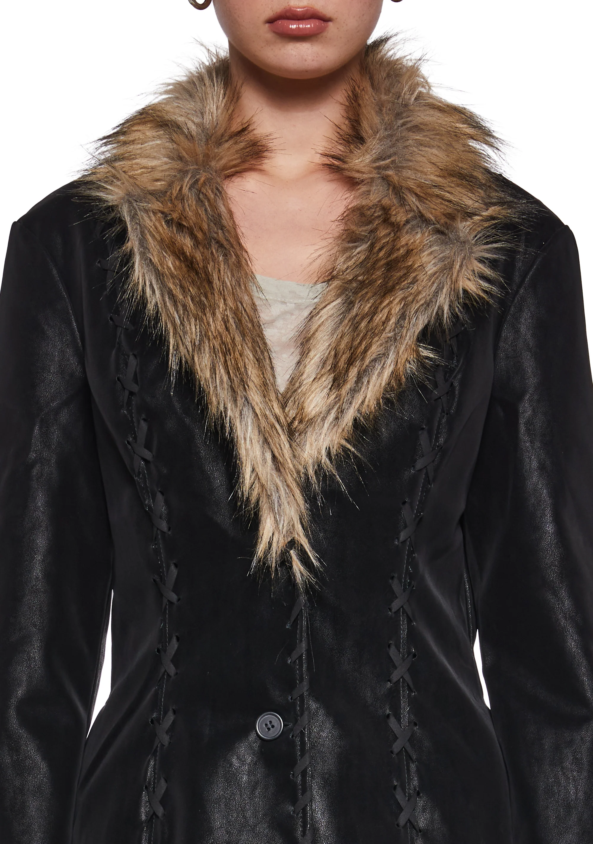 Pose Away Vegan Leather Coat - Image 6