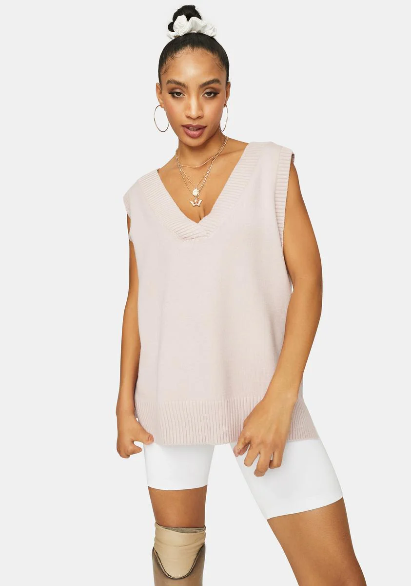 Posh Plans Oversized Sweater Vest - Image 2