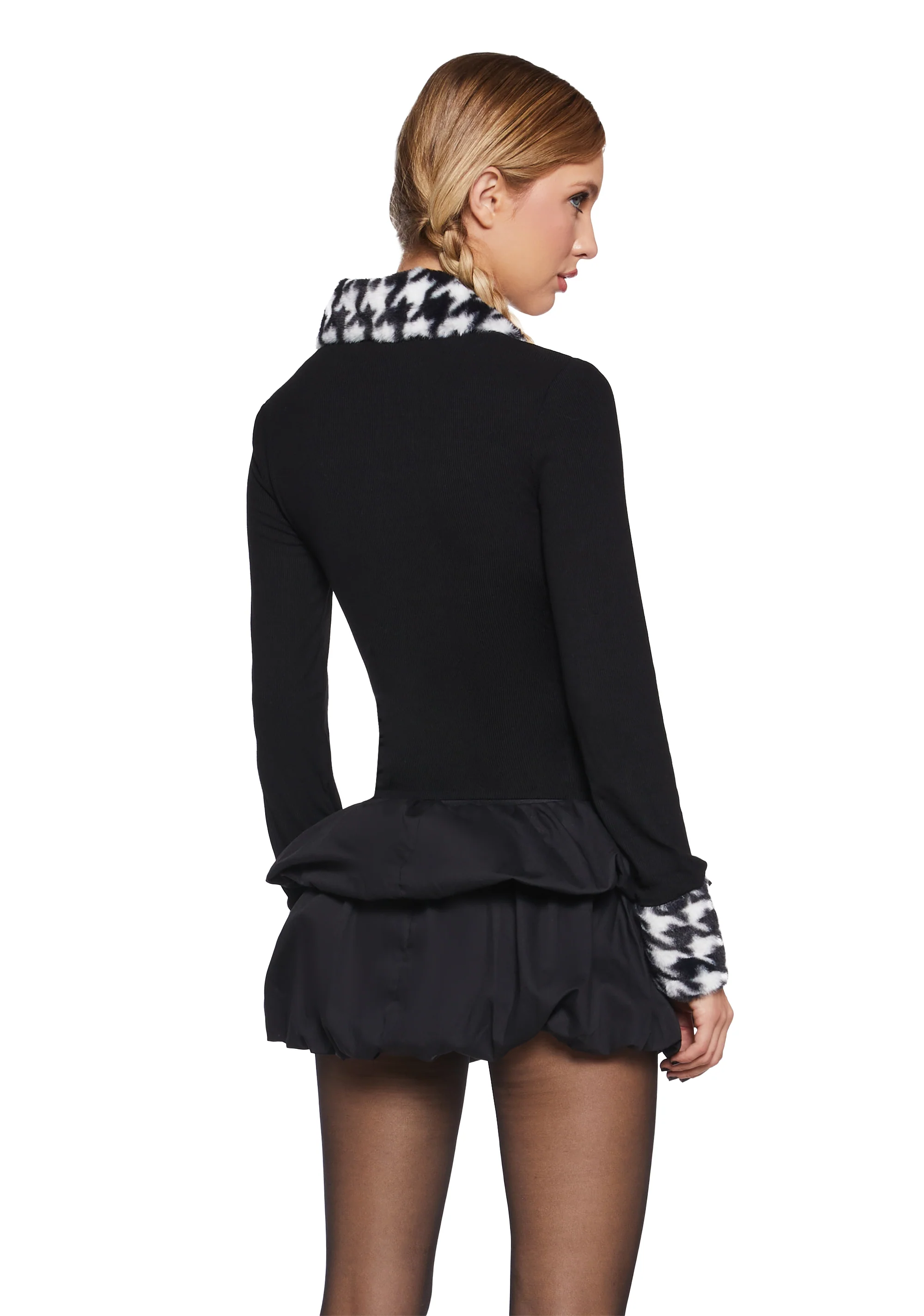 Posh Poise Zip-Up Cardigan - Black - Image 4