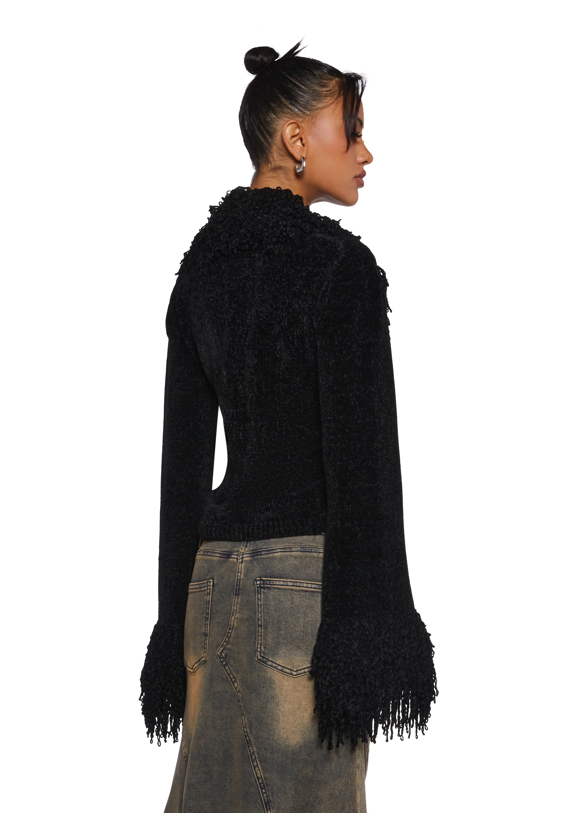 Positive Vibes Only Chenille Sweater Top - Image 4
