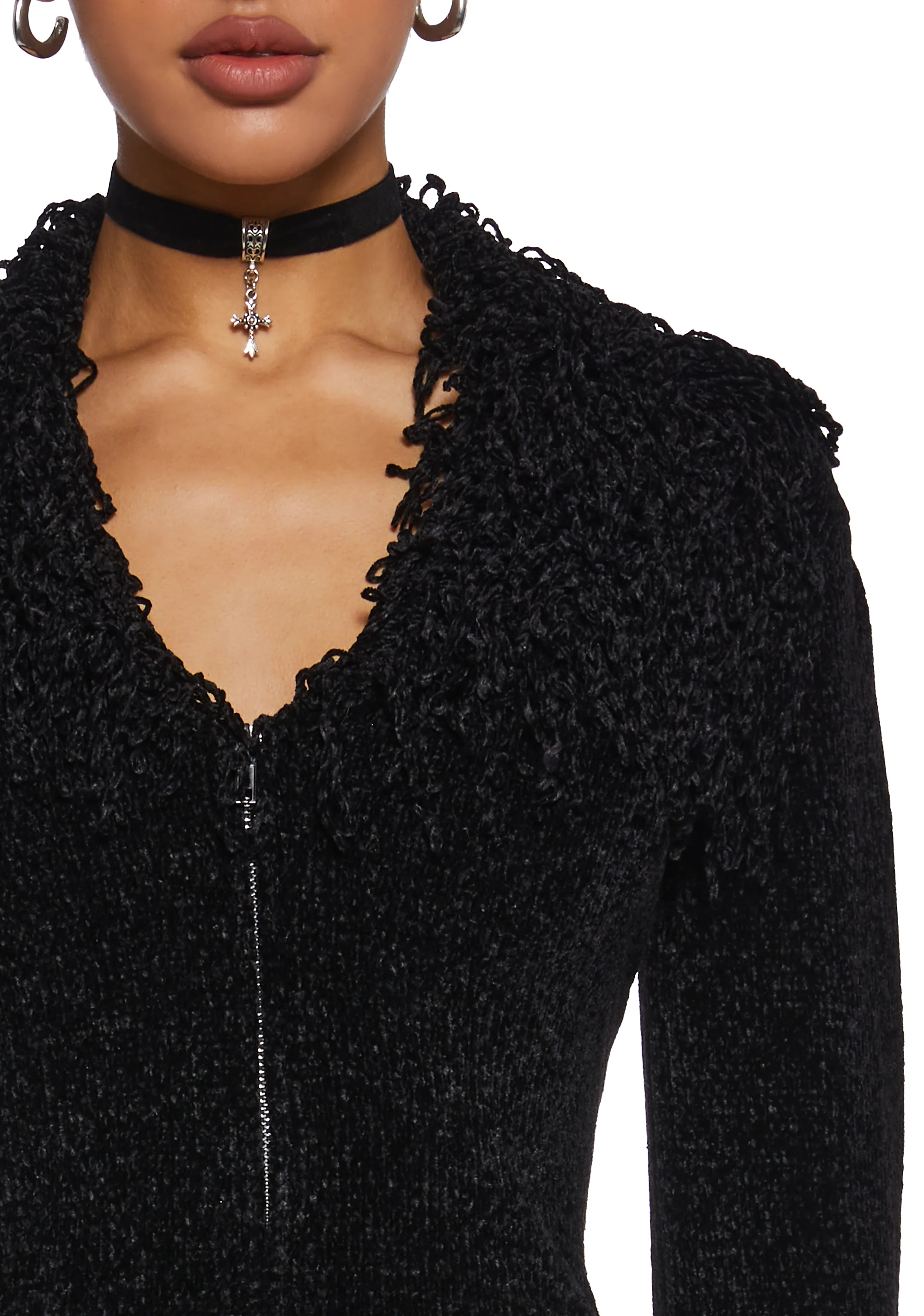 Positive Vibes Only Chenille Sweater Top - Image 5