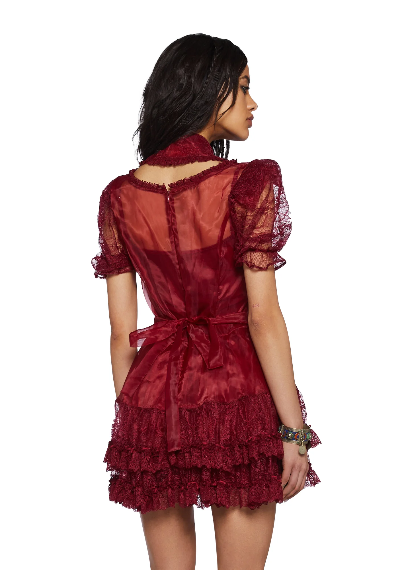 Pretty Imperfect Mini Dress- Red - Image 4
