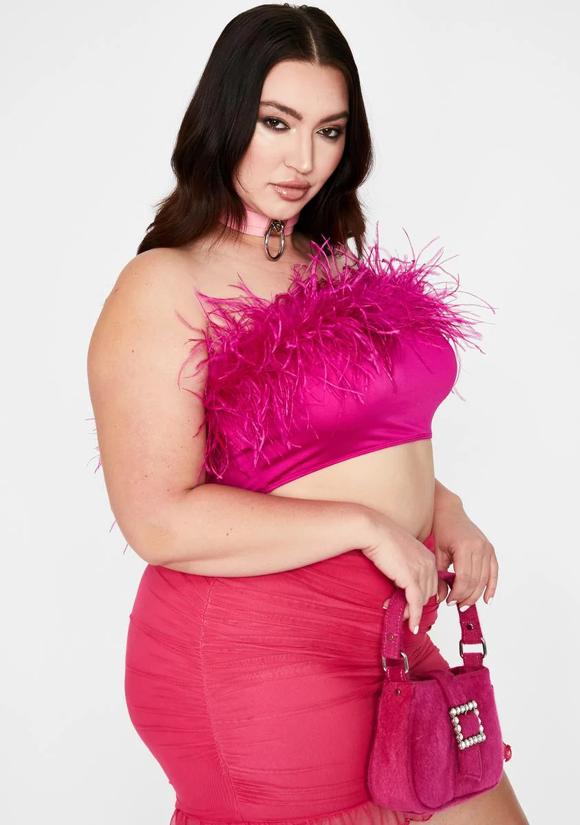 Pretty Lil Prissy Much Marabou Top - Image 2