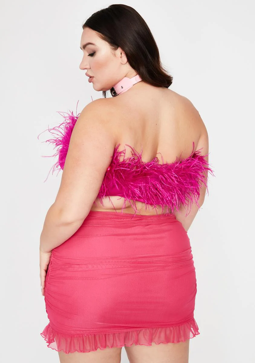 Pretty Lil Prissy Much Marabou Top - Image 4