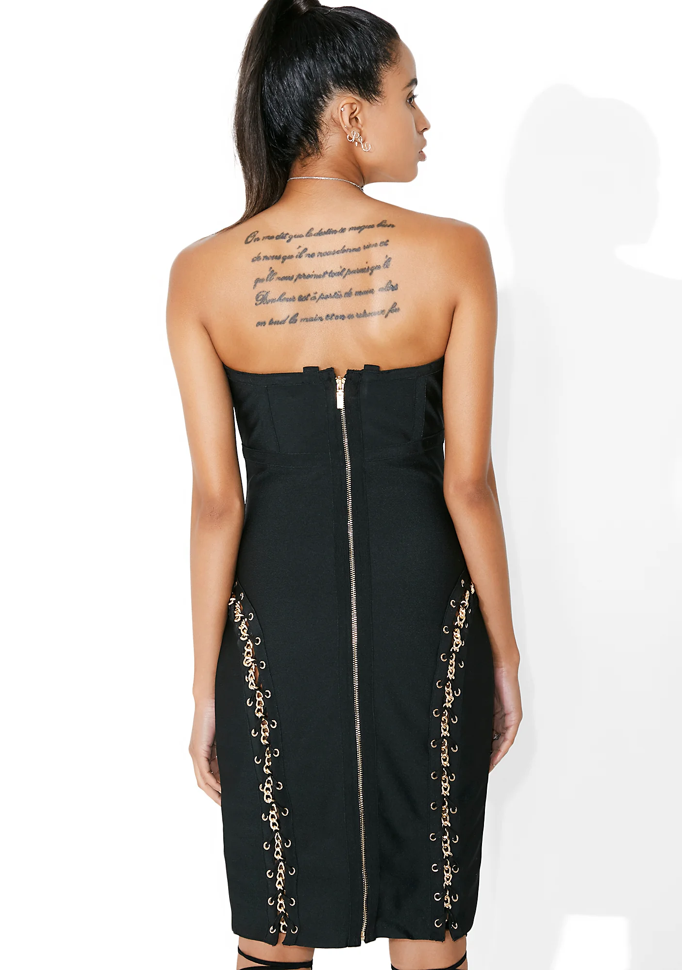 Prime Time Lace-Up Bodycon Dress - Image 4