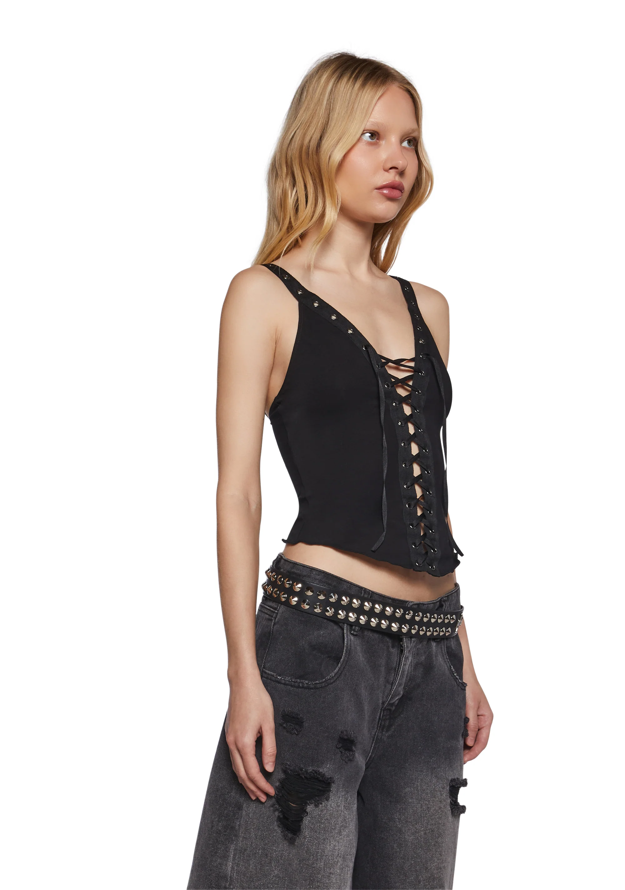 High Voltage Lace Up Top - Image 3