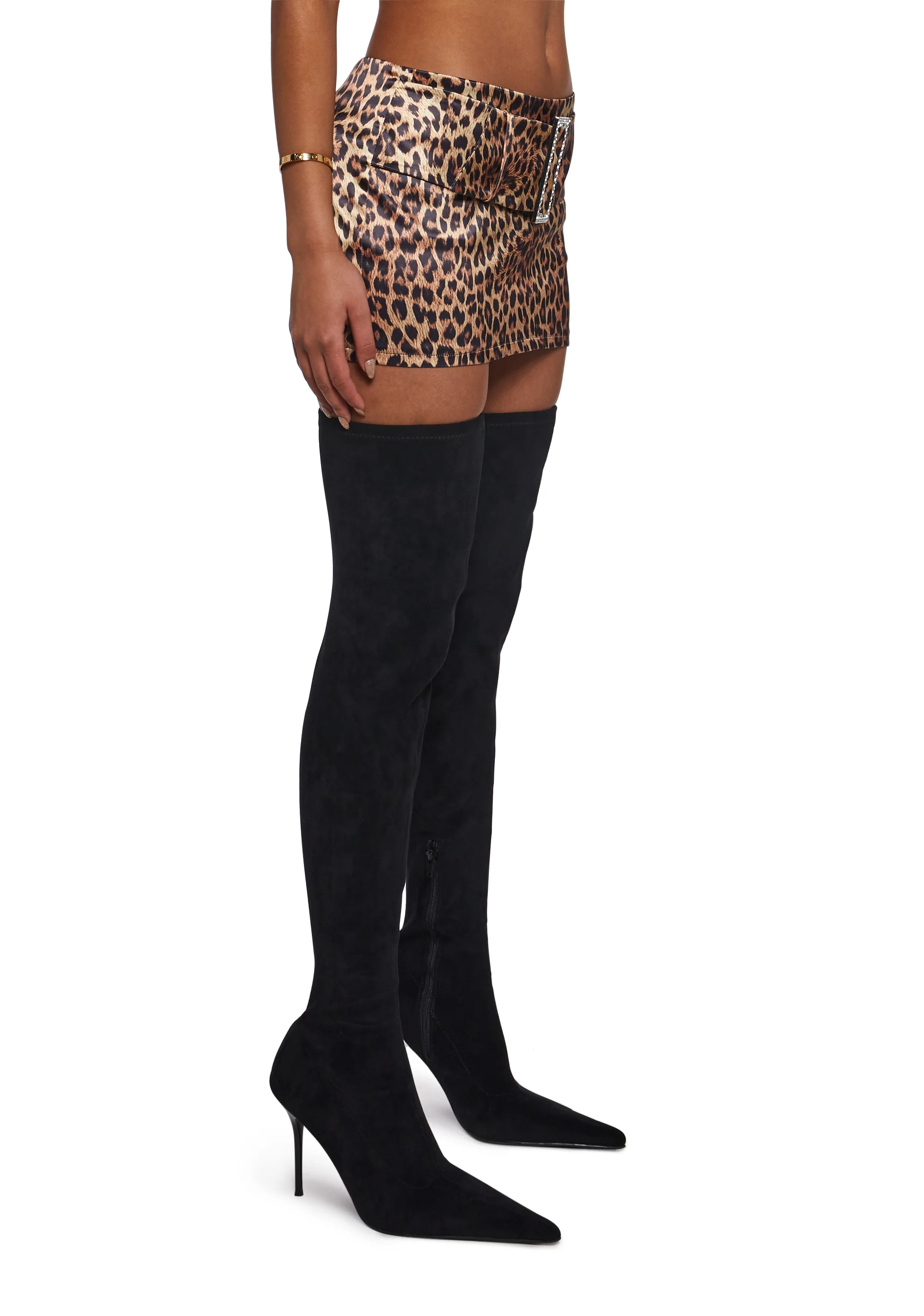 Secret Sigh Leopard Satin Skort - Image 3