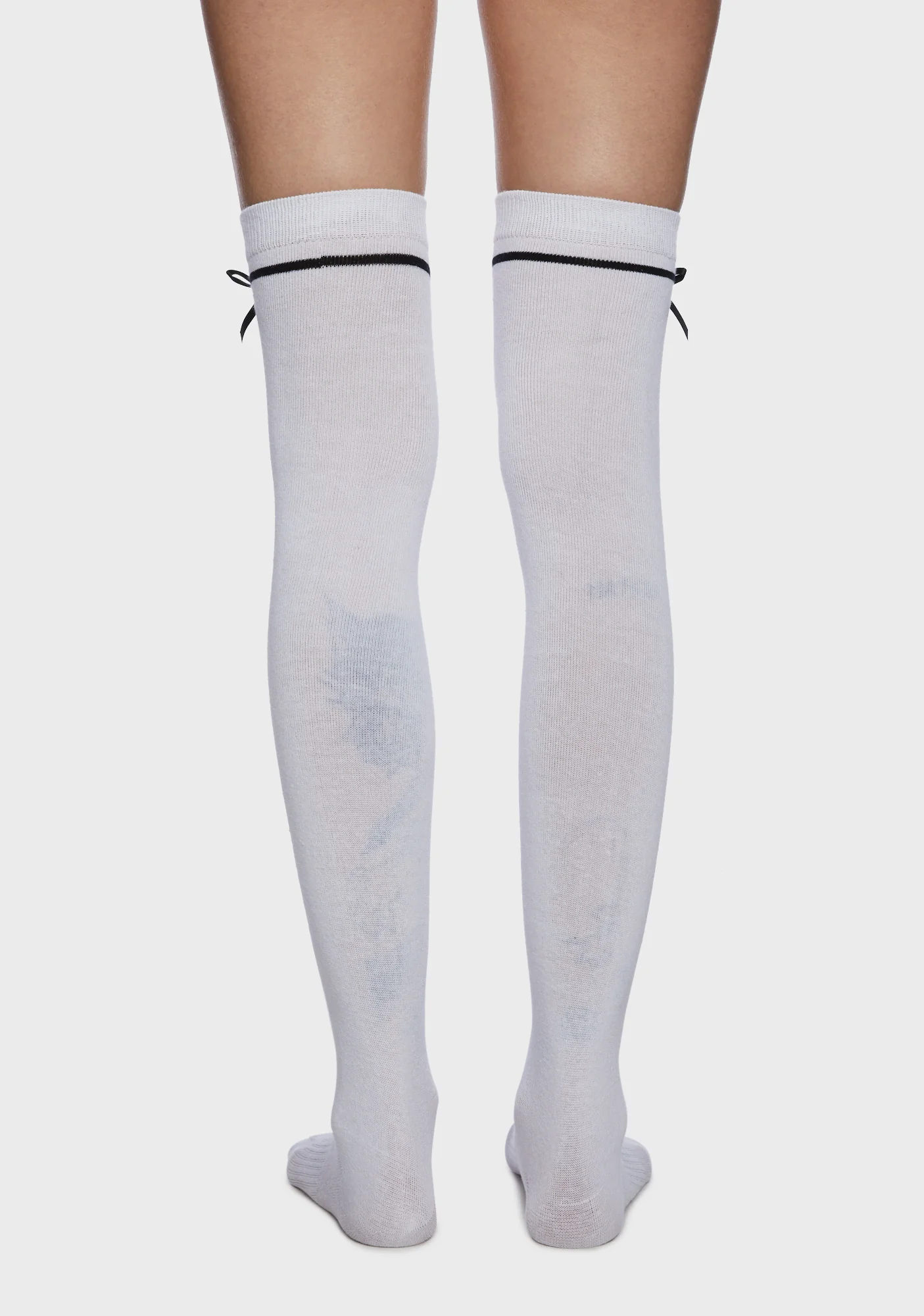 Proper Demeanor Thigh-High Socks - White - Image 3