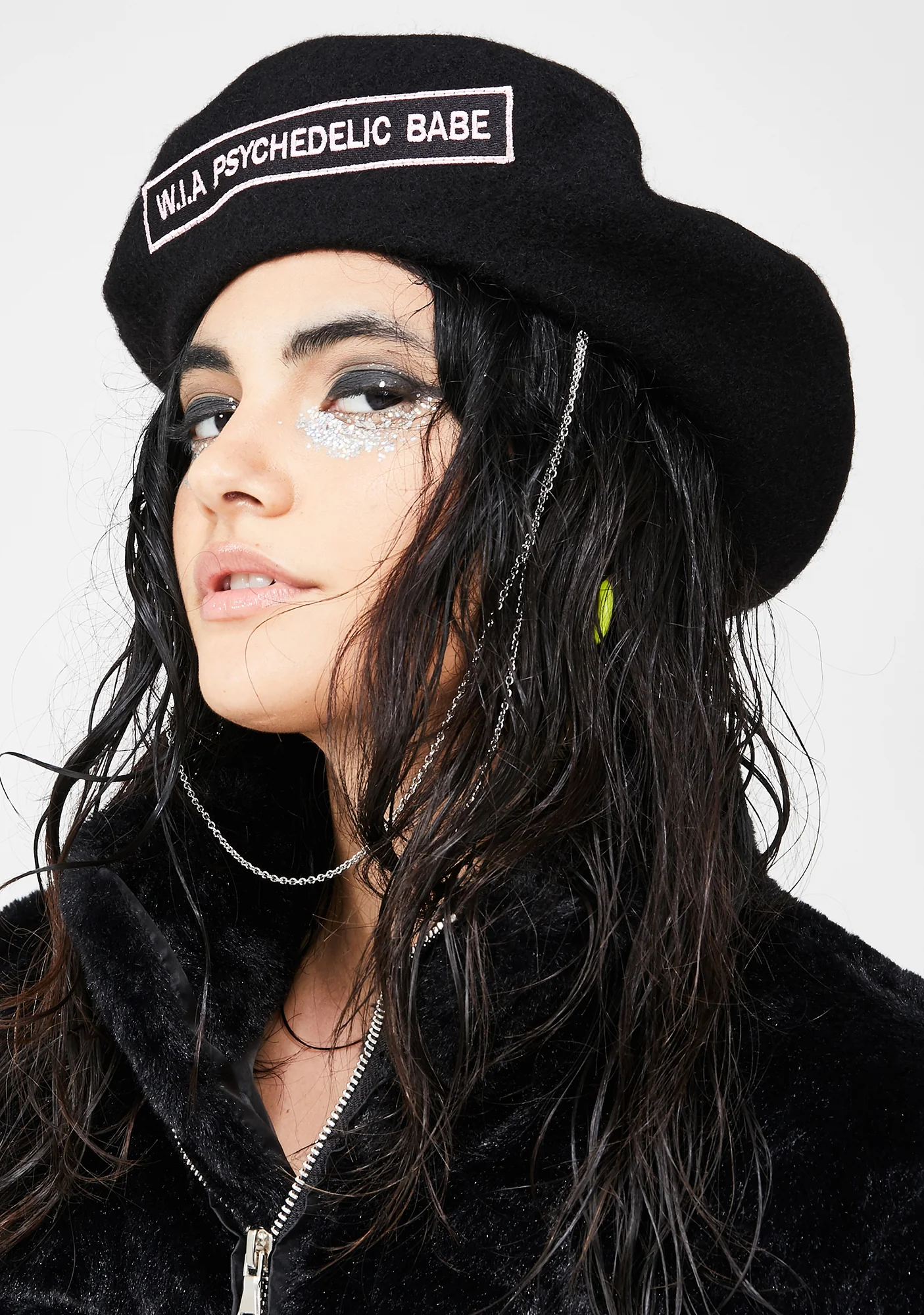 Psychedelic Babe Chain Beret - Image 3