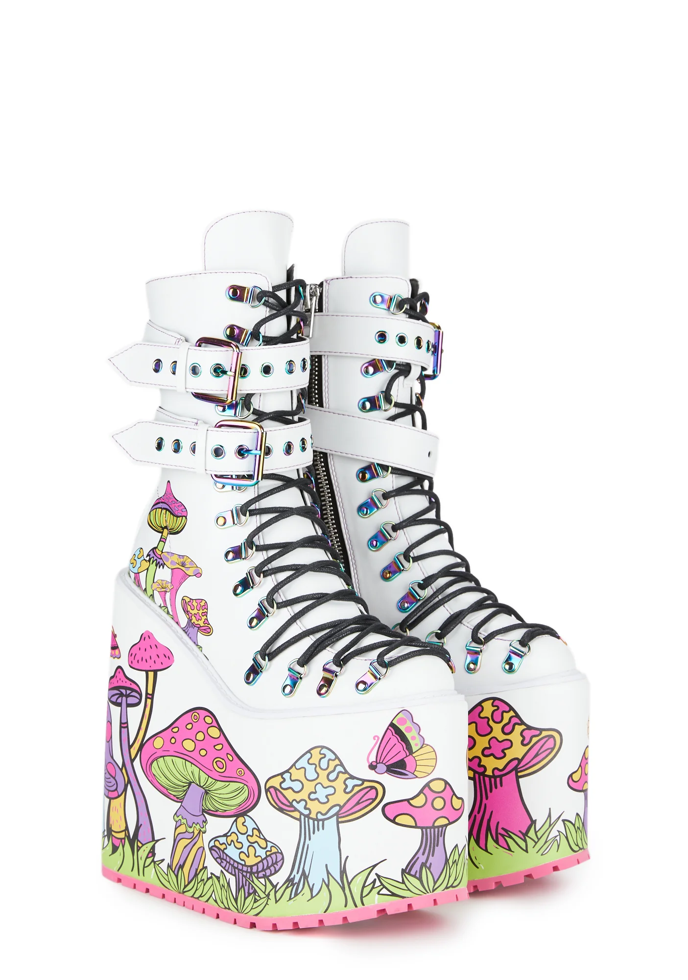 Psychedelic Fairytale Double Stack Traitor Boots - White - Image 5