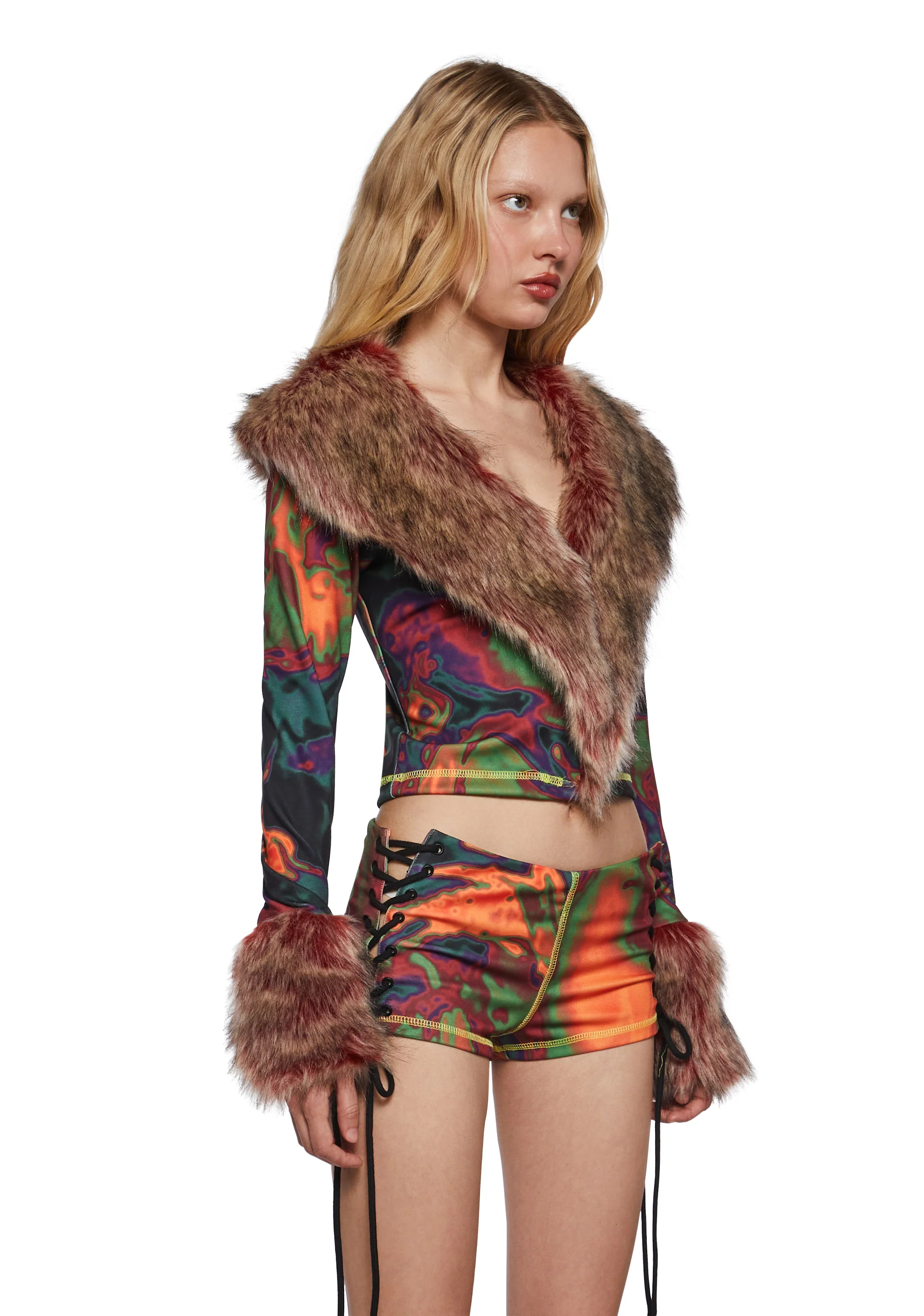 Psytrance Zone Faux Fur Top - Image 3