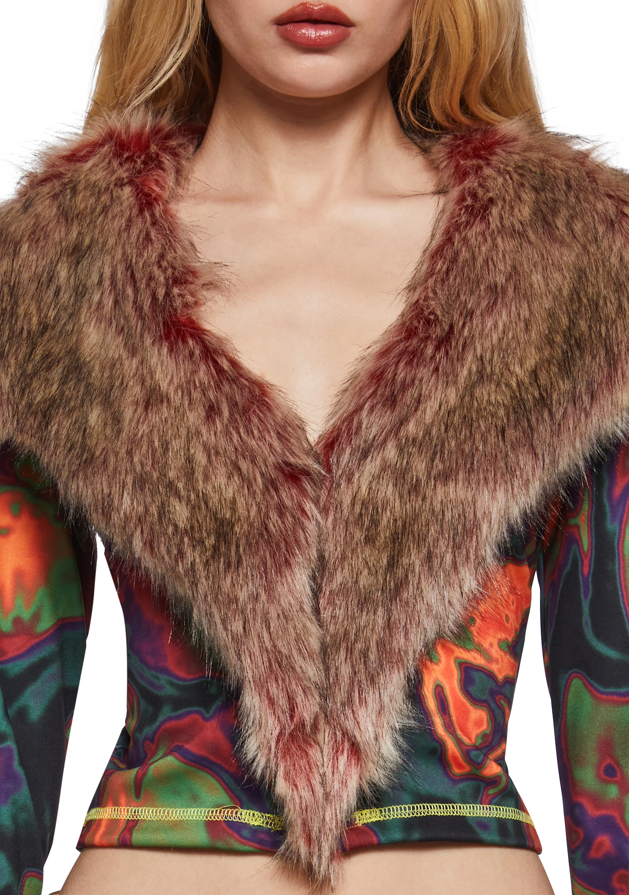 Psytrance Zone Faux Fur Top - Image 5
