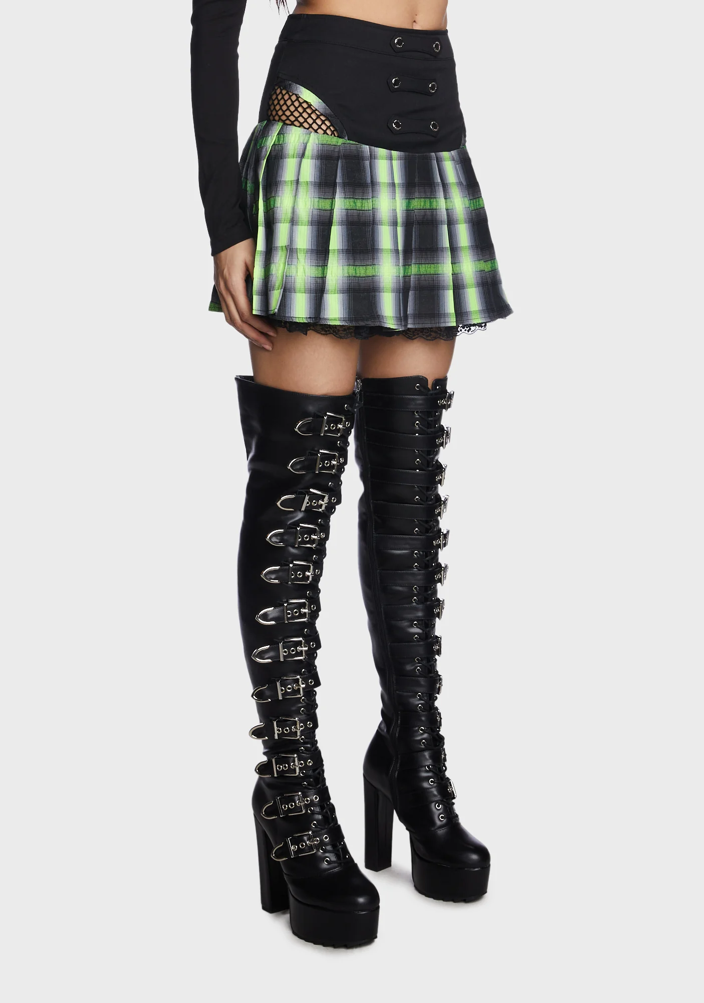 Punk Cool Girl Pleated Mini Skirt - Image 3