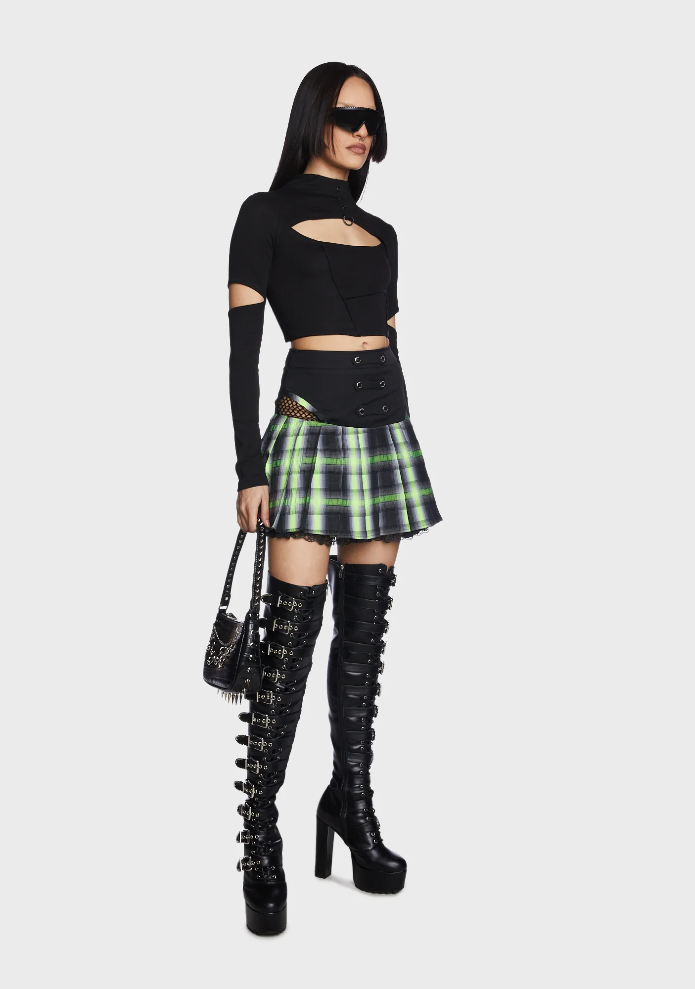 Punk Cool Girl Pleated Mini Skirt - Image 4