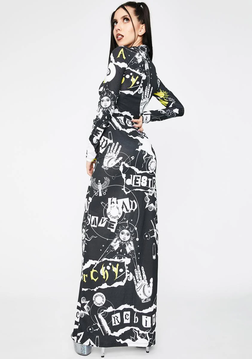 Punk Print Maxi Dress - Image 4