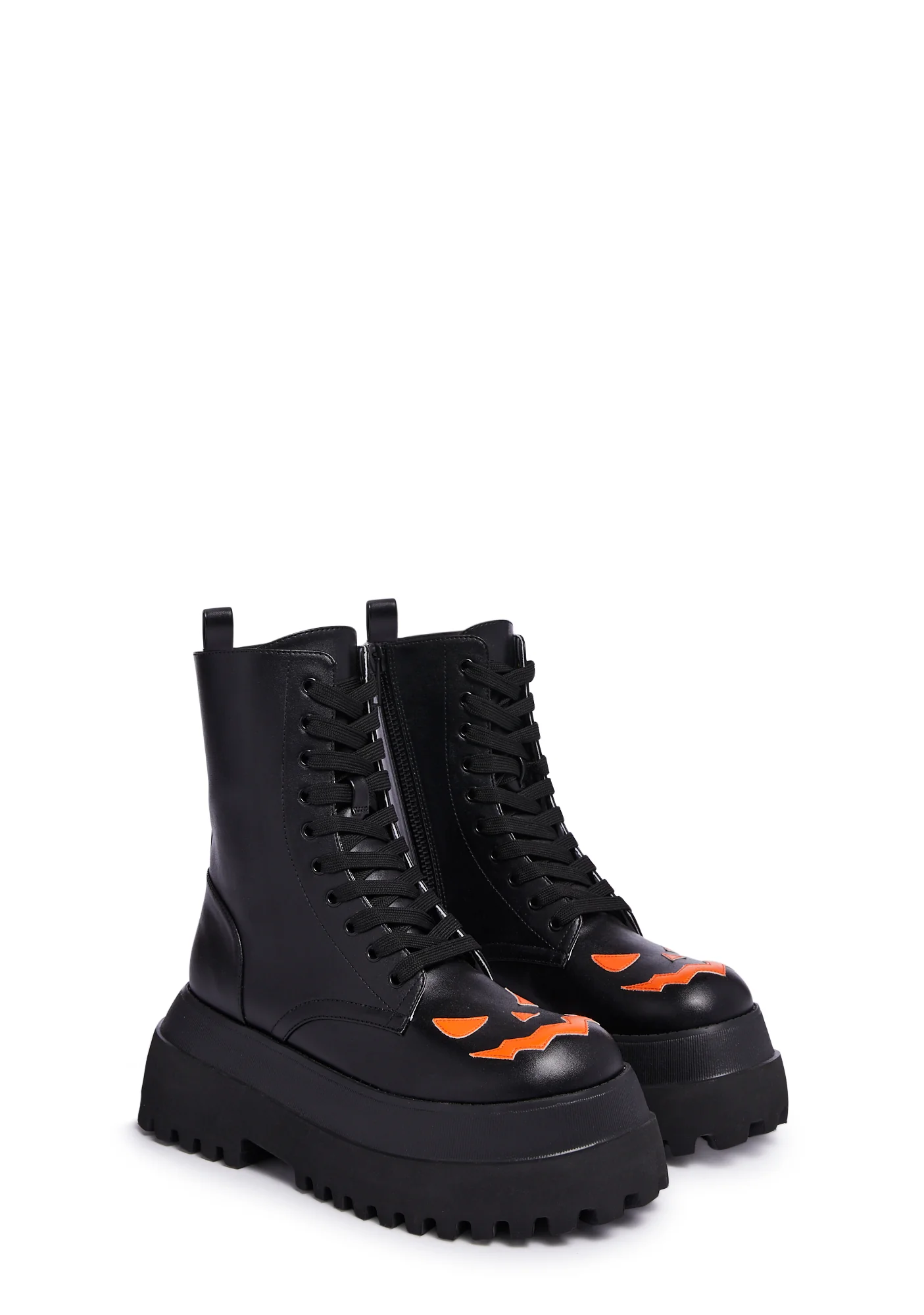 Punk Pumpkin Combat Boots - Image 3