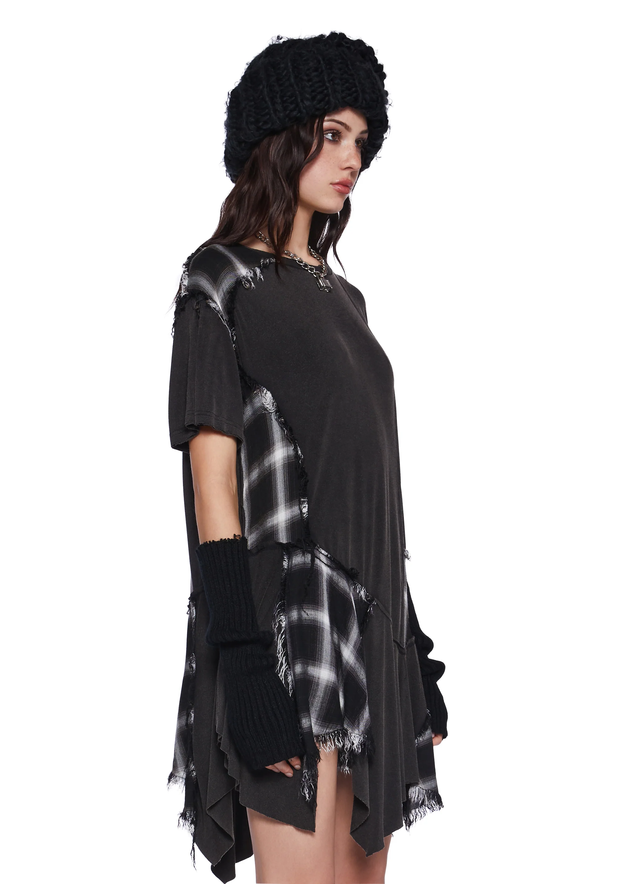 Punk Rebel Baby Doll Dress - Black - Image 3