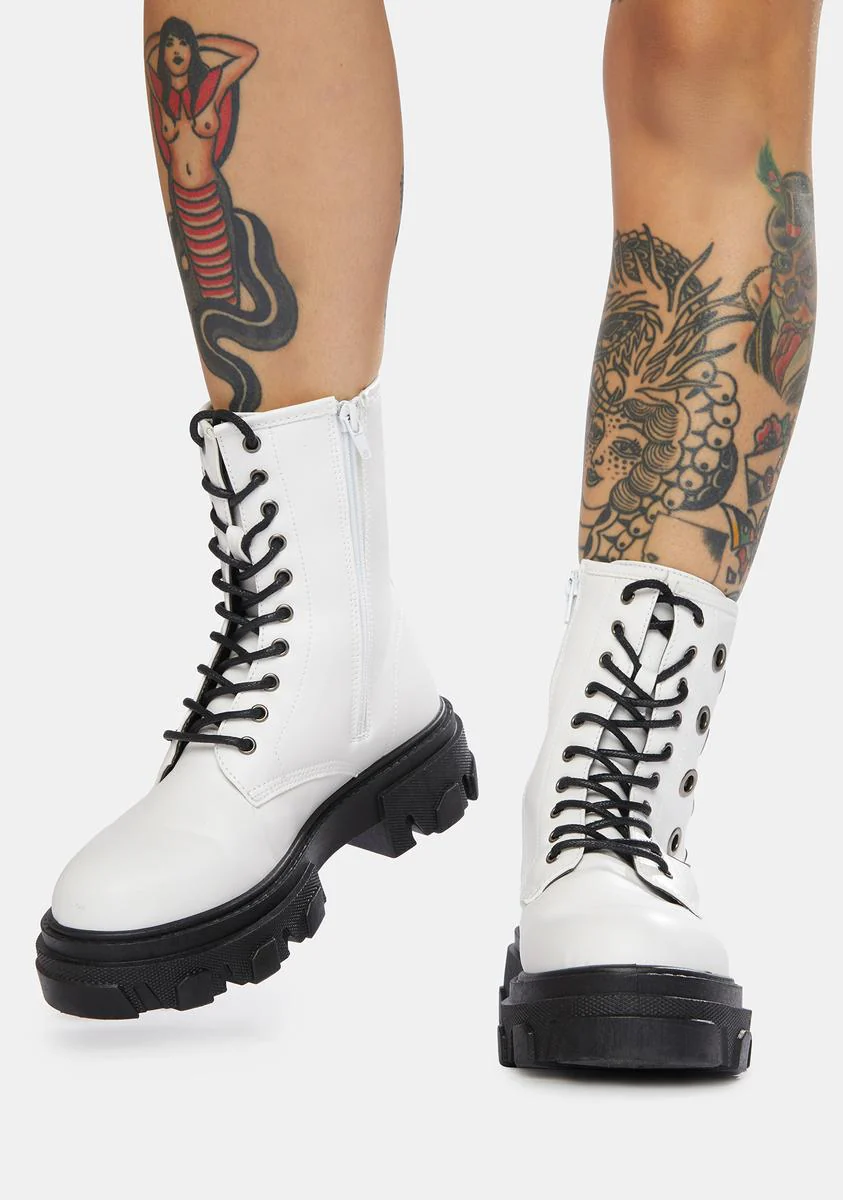 Purely Bad To The Bone Grommet Combat Boots - Image 3