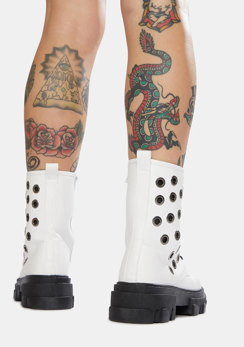 Purely Bad To The Bone Grommet Combat Boots - Image 4