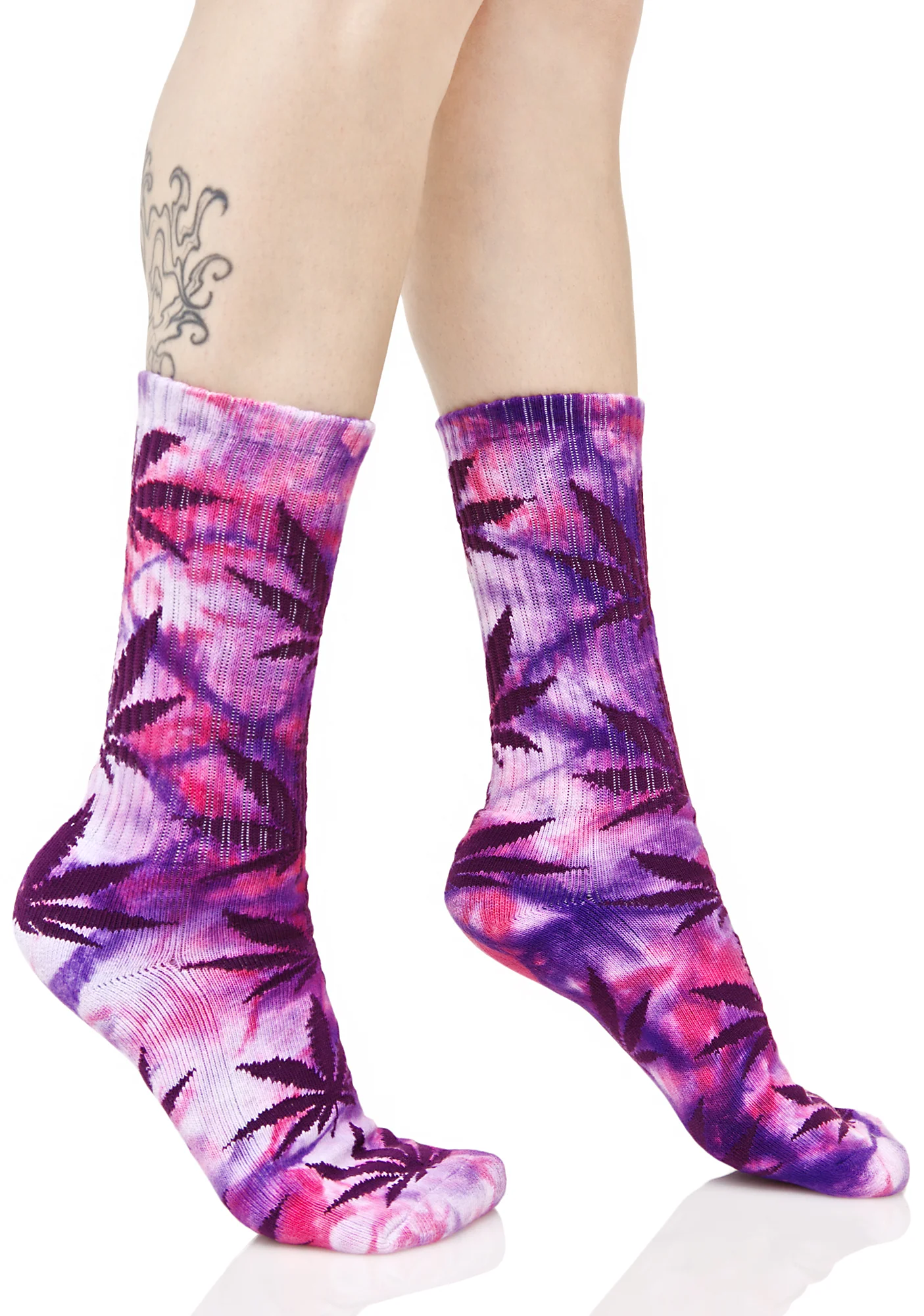 Purple Swag Tie Dye Plantlife Crew Sock - Image 3