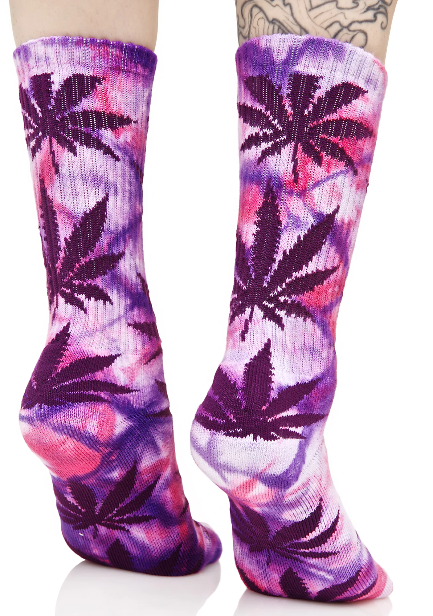 Purple Swag Tie Dye Plantlife Crew Sock - Image 5