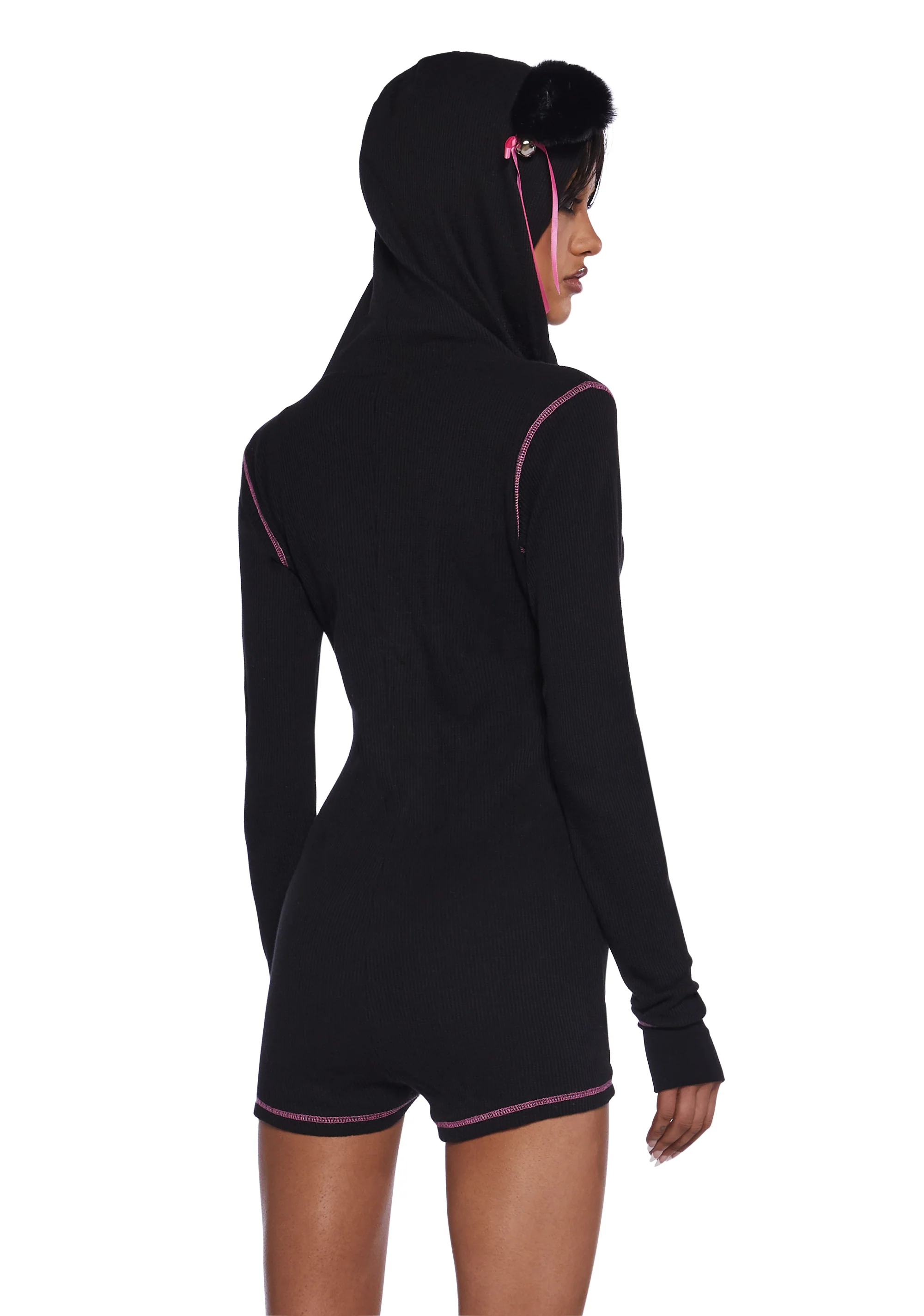 Purrfectly Dark Cat Romper - Image 4