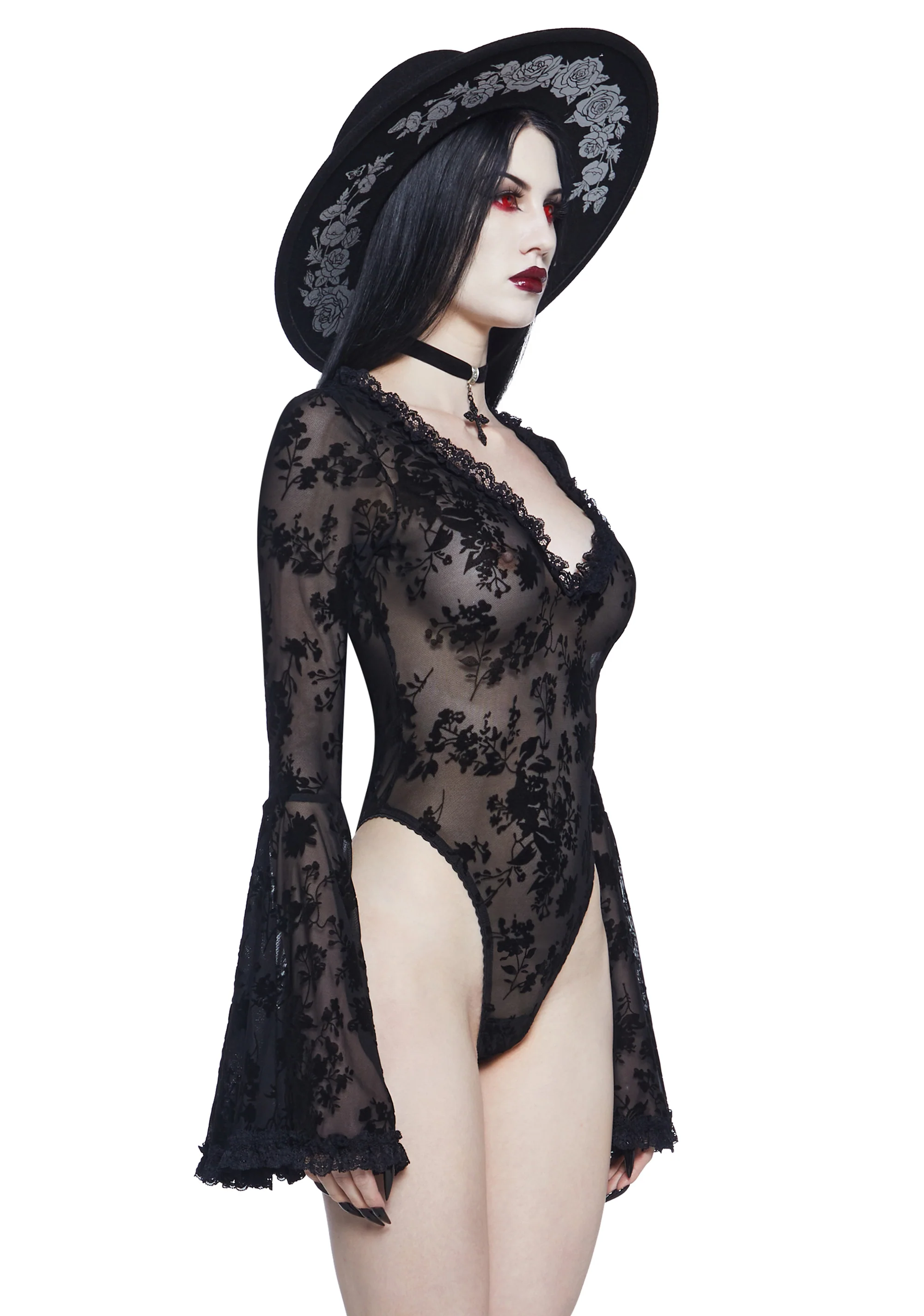Pursuit Of Blood Mesh Bodysuit - Black - Image 4