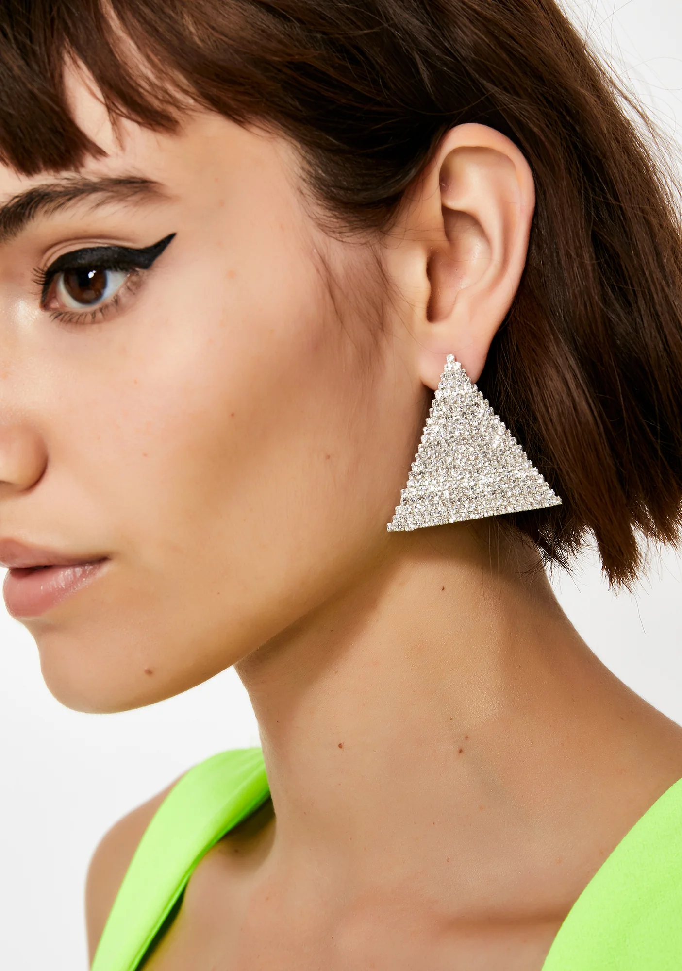 Pyramid Scheme Rhinestone Earrings - Image 2