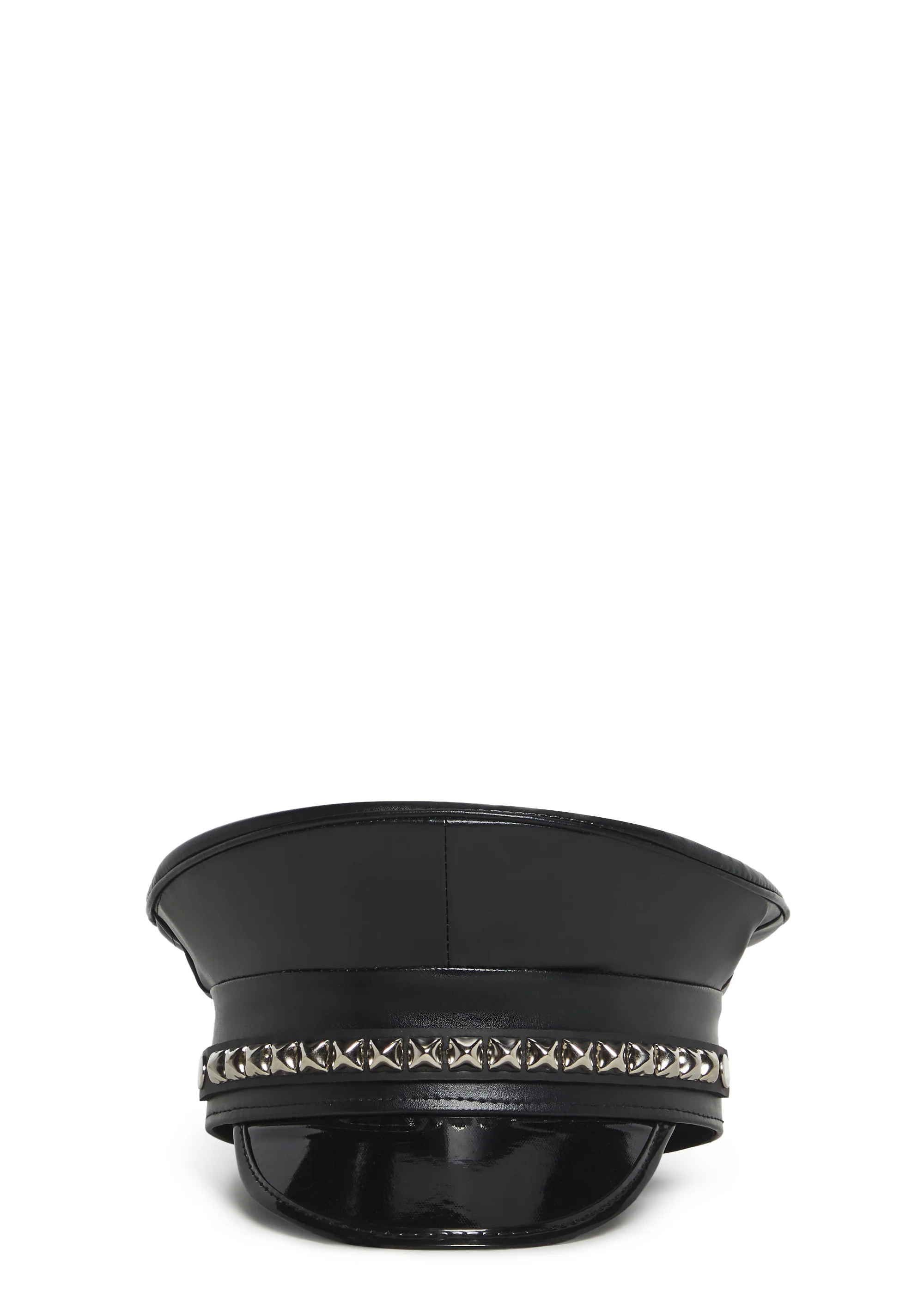 Pyramid Studded Captain Hat - Black - Image 4