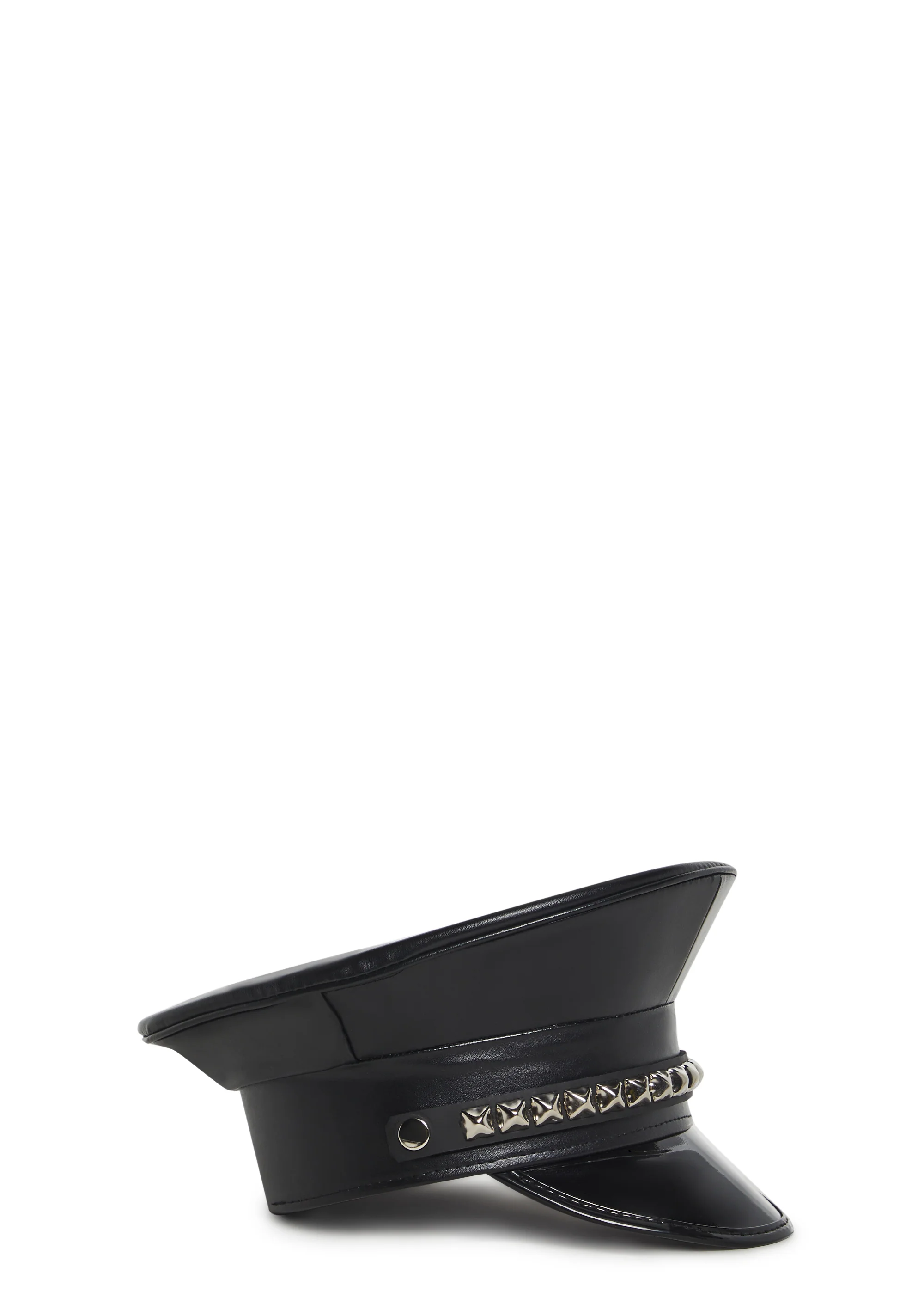 Pyramid Studded Captain Hat - Black - Image 7