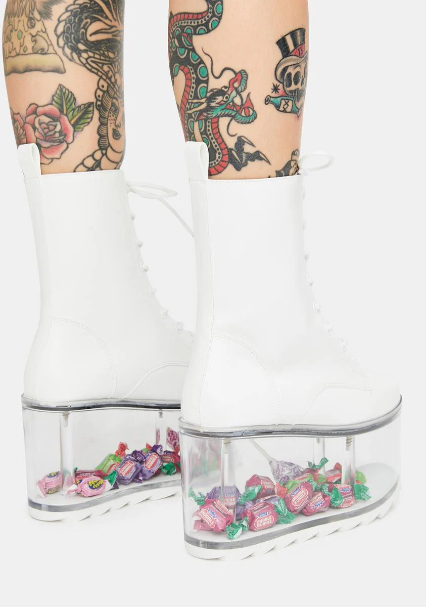 Qloud Ultra White Platform Boots - Image 4