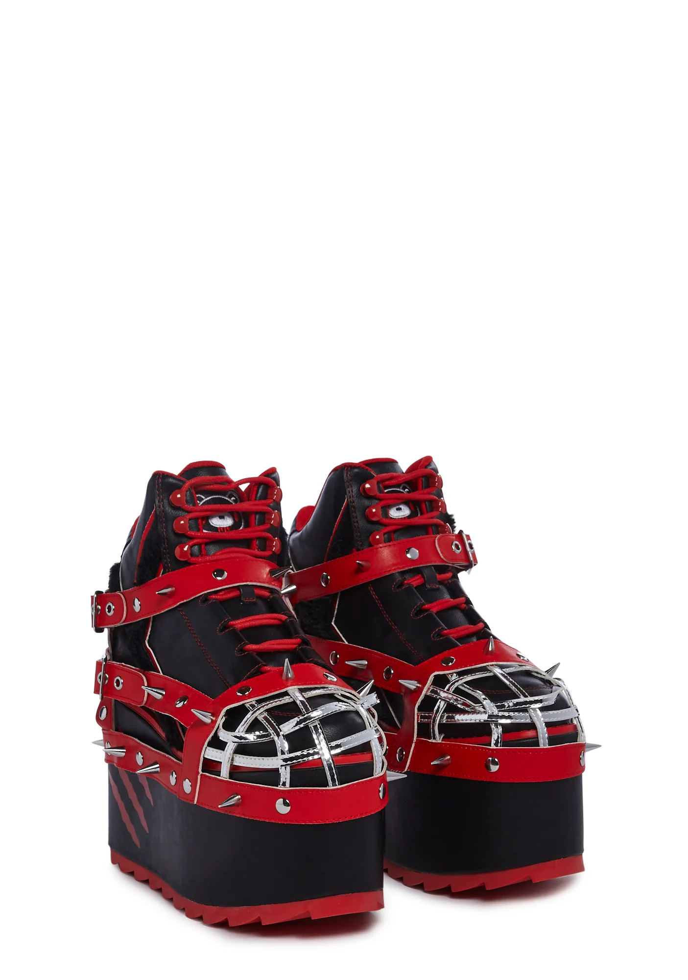 Qozmo Gloomy Bear Platform Sneakers - Red - Image 10