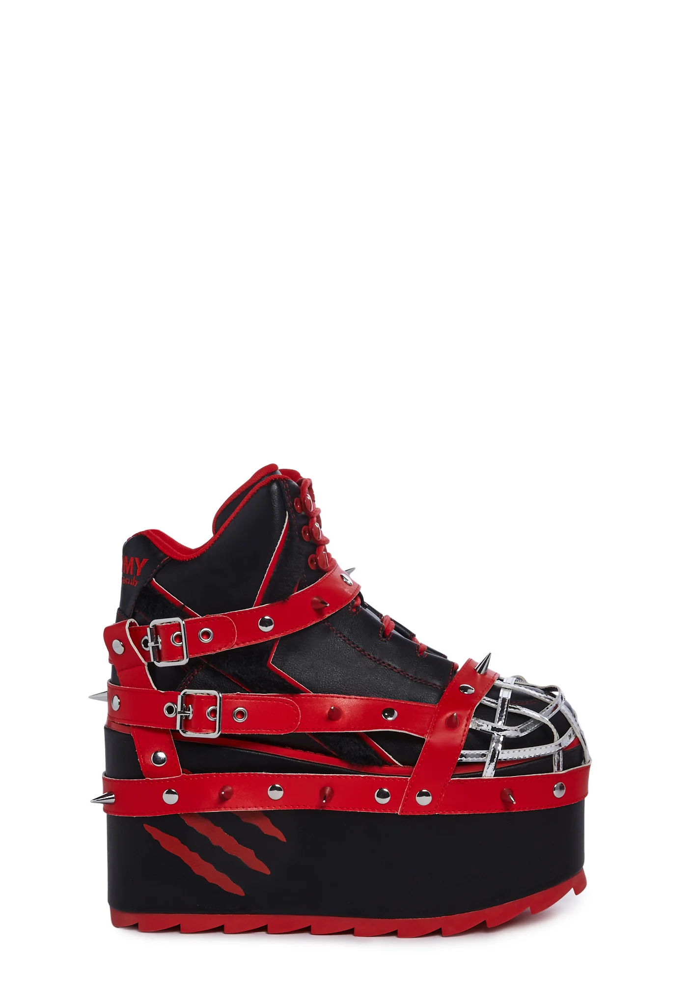 Qozmo Gloomy Bear Platform Sneakers - Red - Image 11