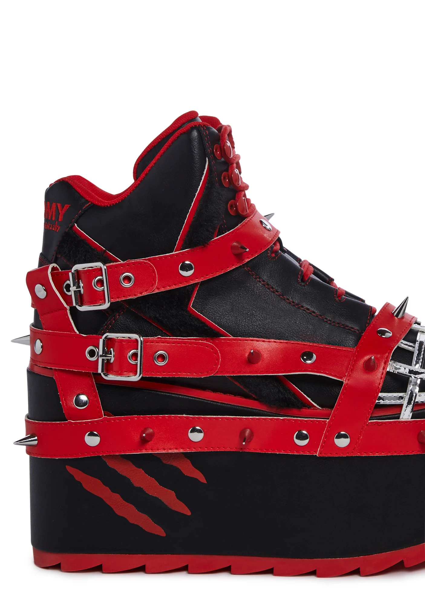 Qozmo Gloomy Bear Platform Sneakers - Red - Image 2