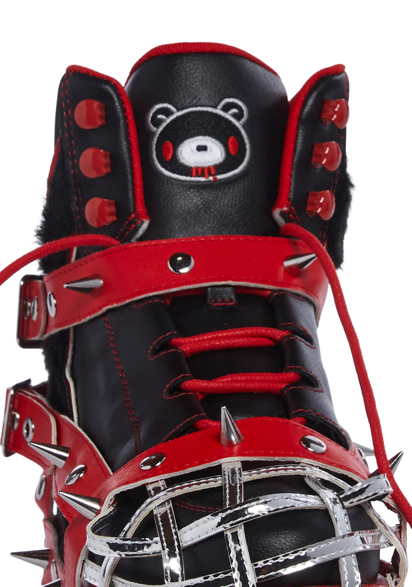 Qozmo Gloomy Bear Platform Sneakers - Red - Image 5