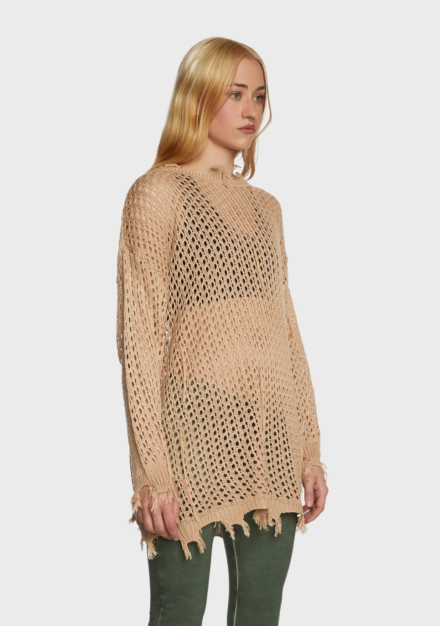 Quick Timing Crochet Top - Brown - Image 4