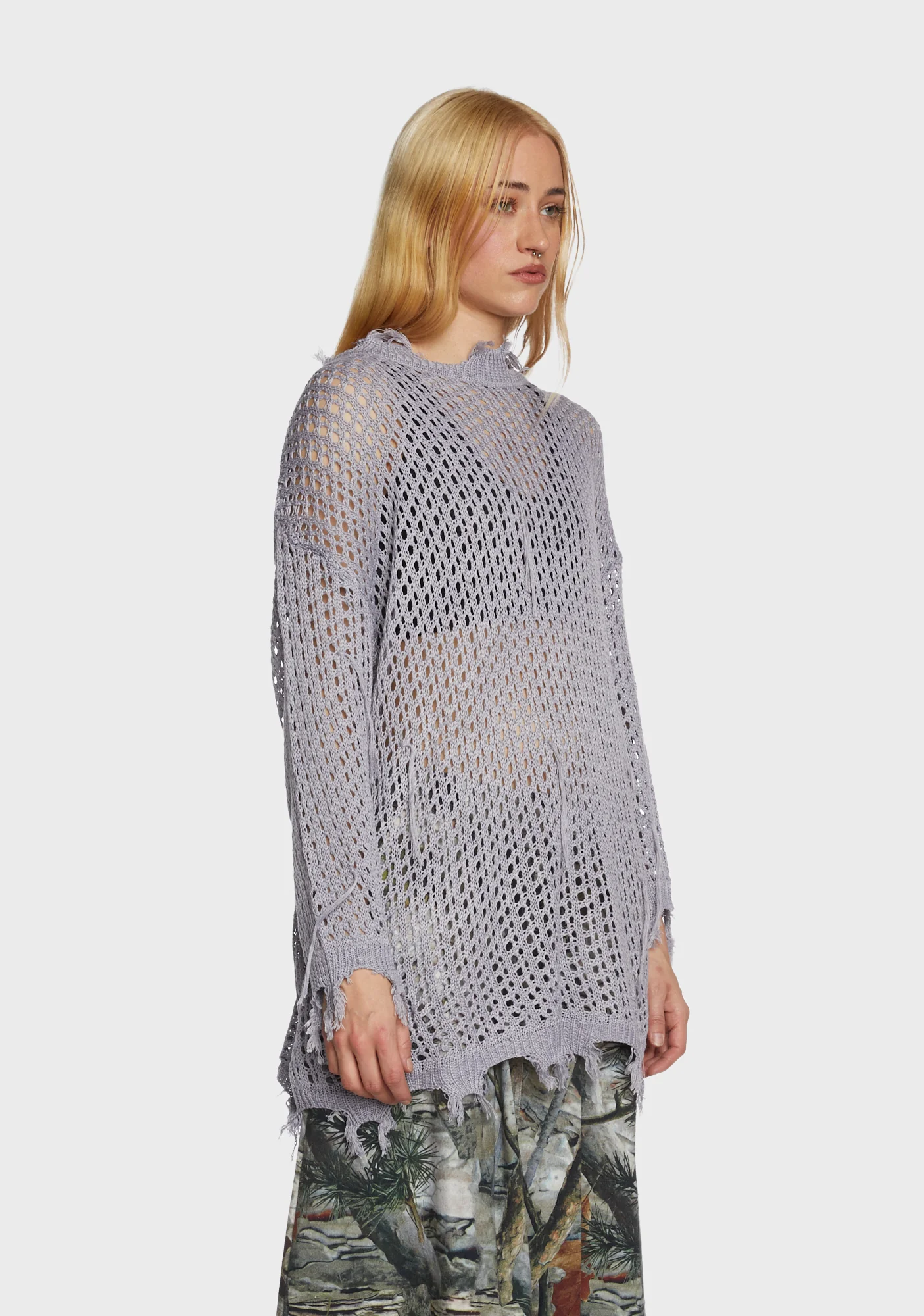 Quick Timing Crochet Top - Gray - Image 4