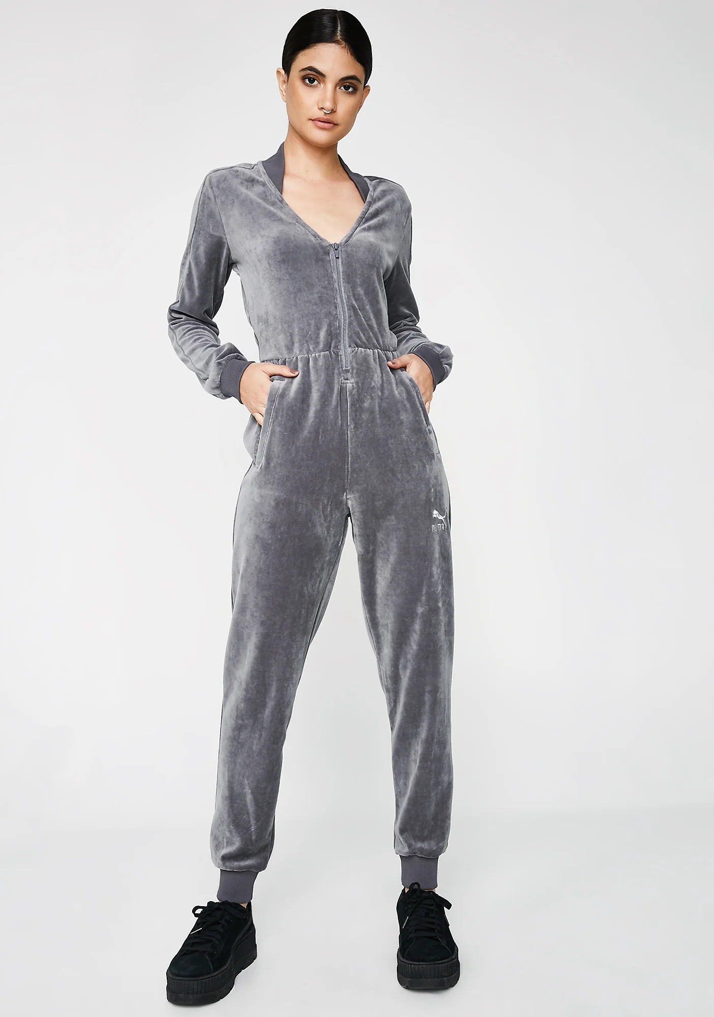 Quiet Shade Velour Jumpsuit - Image 4