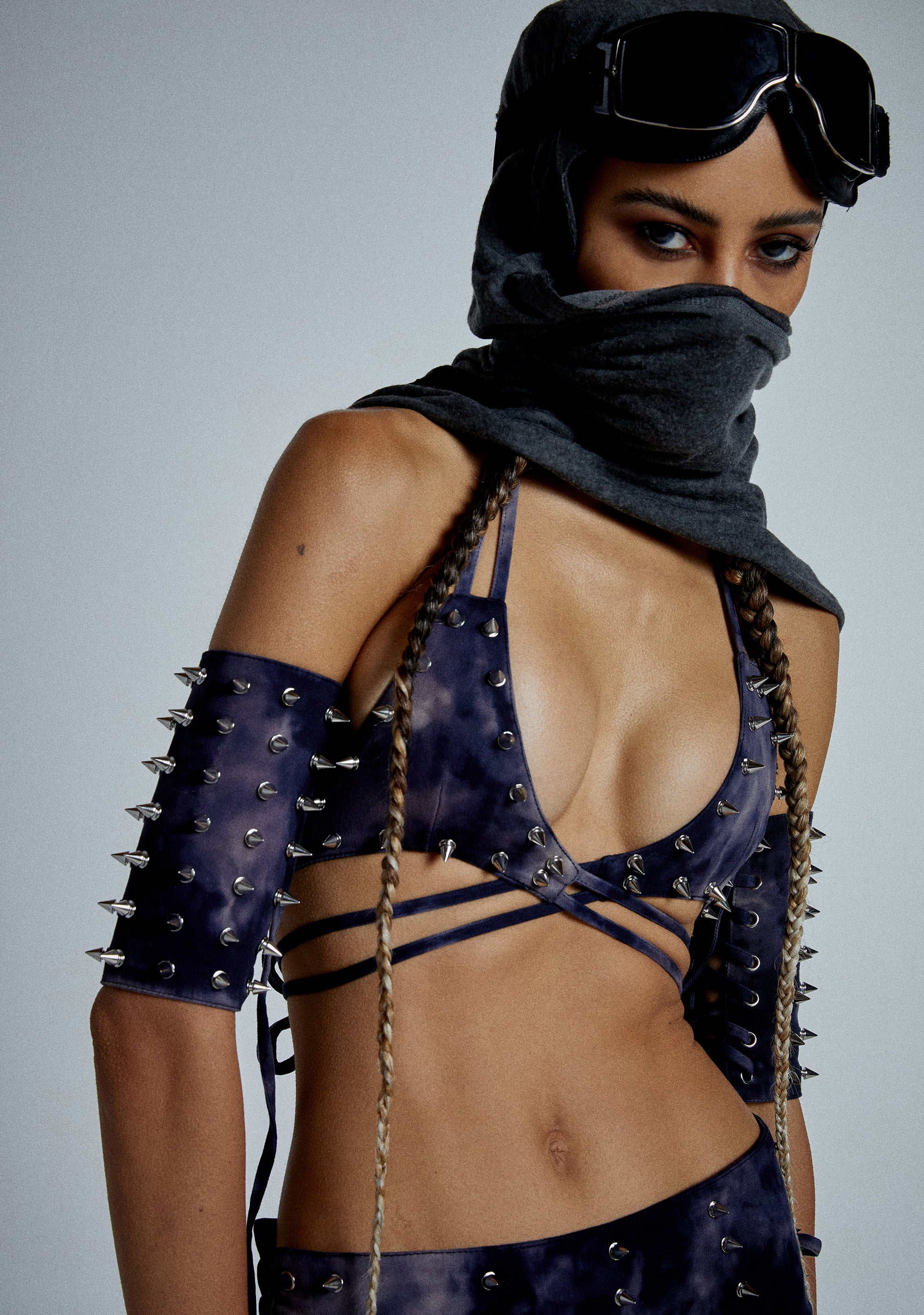 Racy Thoughts Bra And Cuffs Set - Purple - Image 6