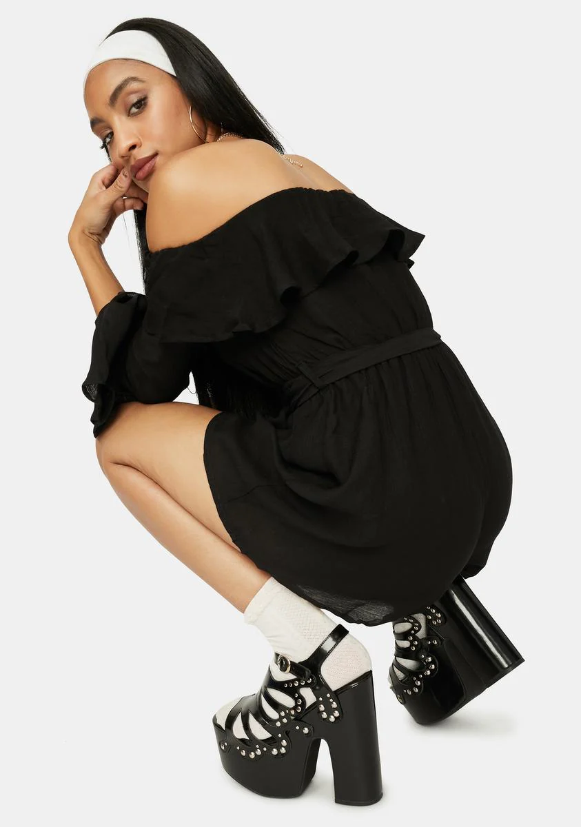 Rags To Riches Off The Shoulder Romper - Image 4