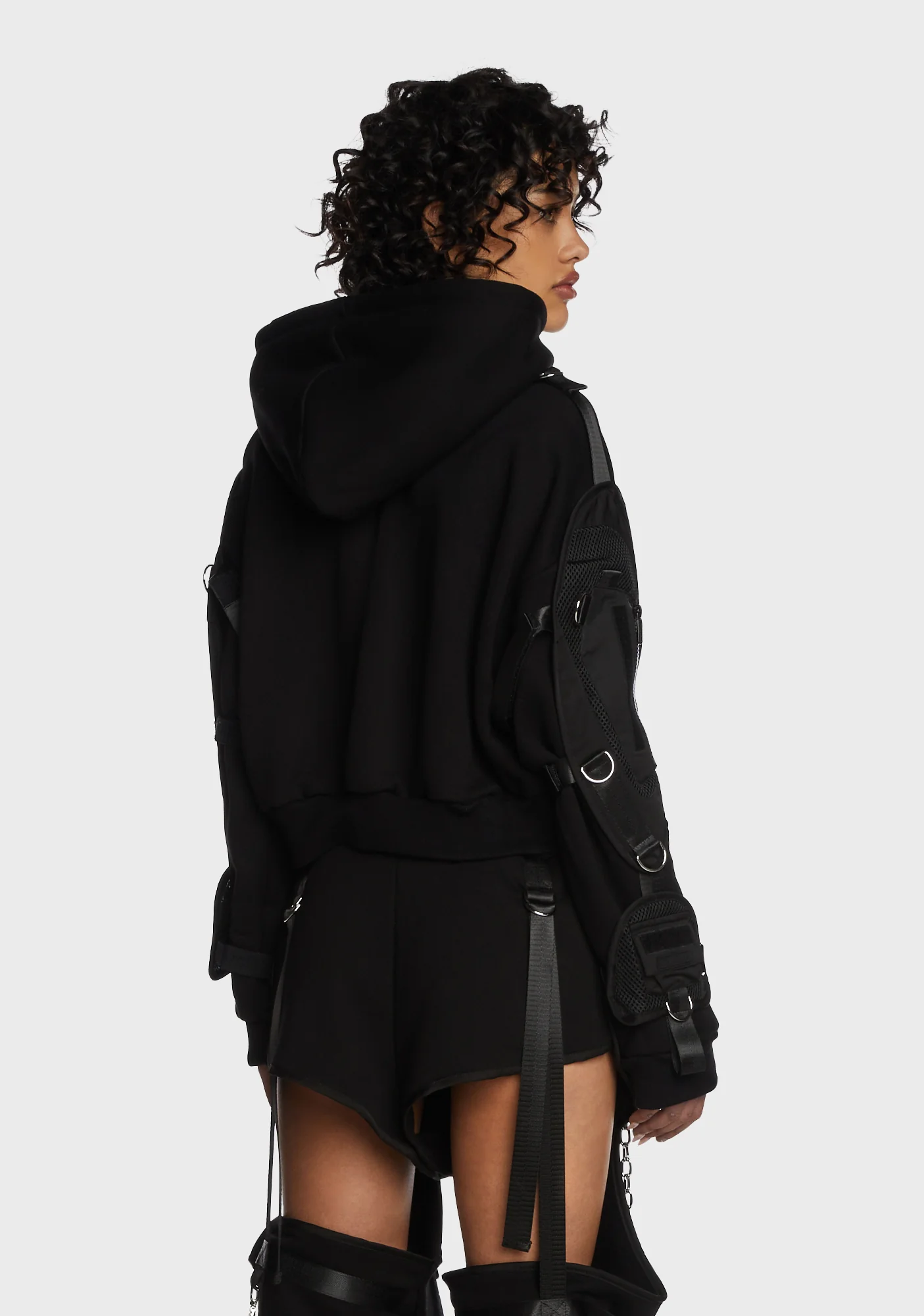 Raider Pocket Cage Crop Hoodie - Image 3