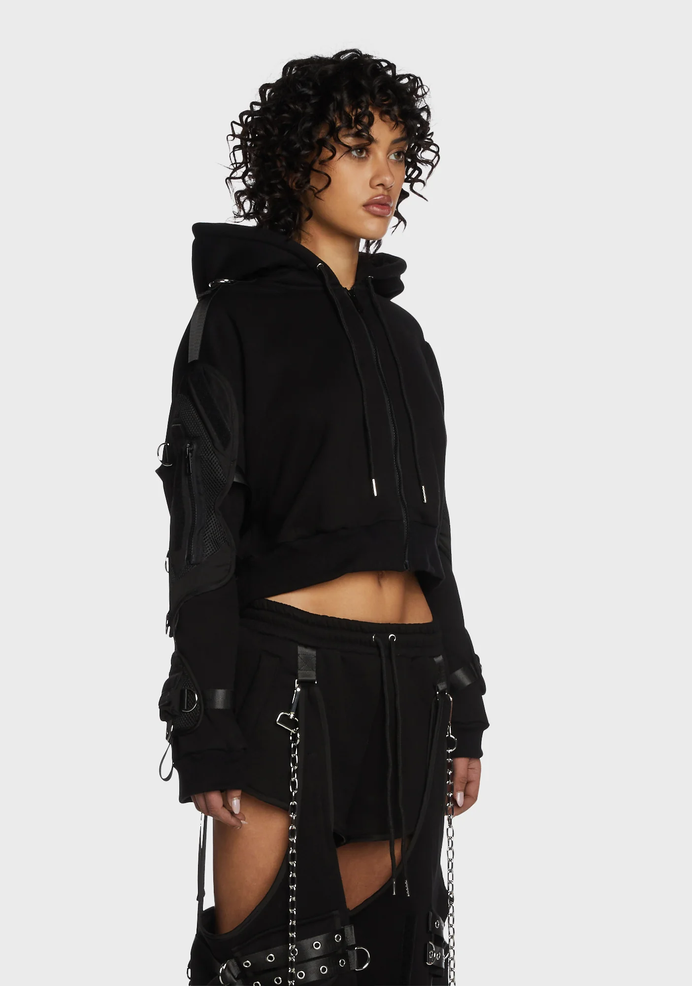 Raider Pocket Cage Crop Hoodie - Image 4