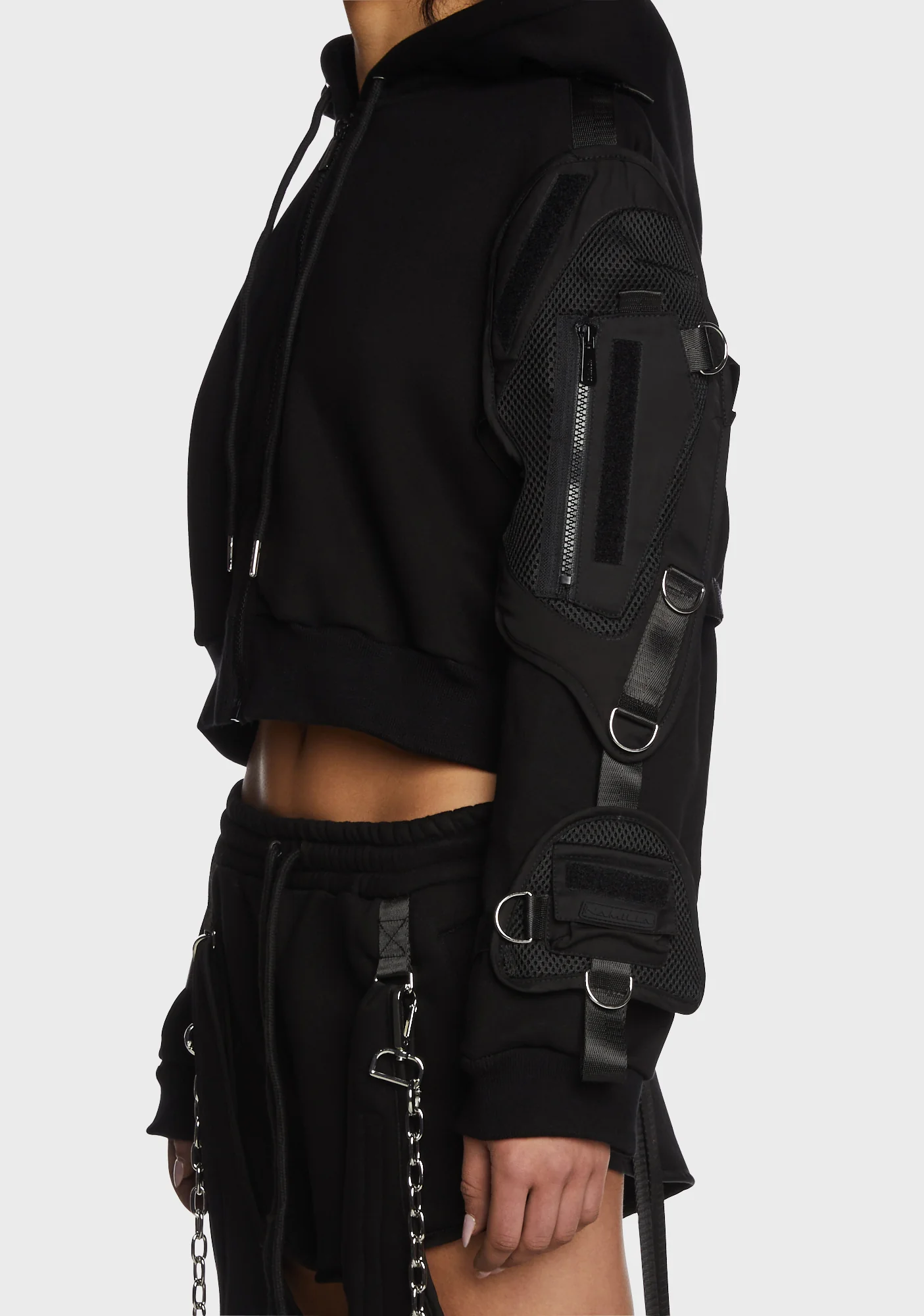 Raider Pocket Cage Crop Hoodie - Image 5